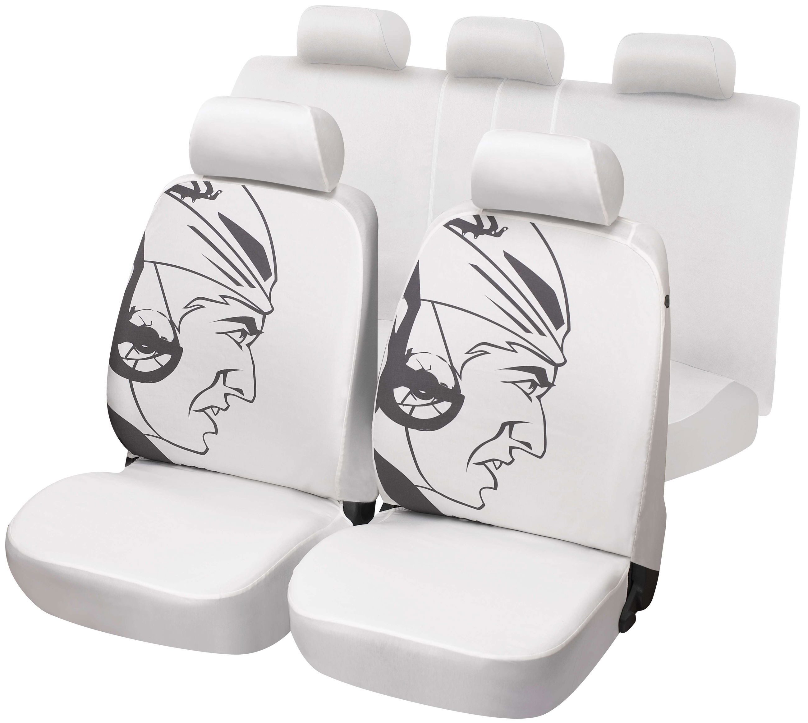 WALSER Autositzbezug Autositzbezug Indian Komplett Set aus Baumwolle, 2 Vordersitzbezüge 2tlg, 1 Rücksitzbezug 5tlg, 5 Kopfstützenbezüge, 14-tlg.