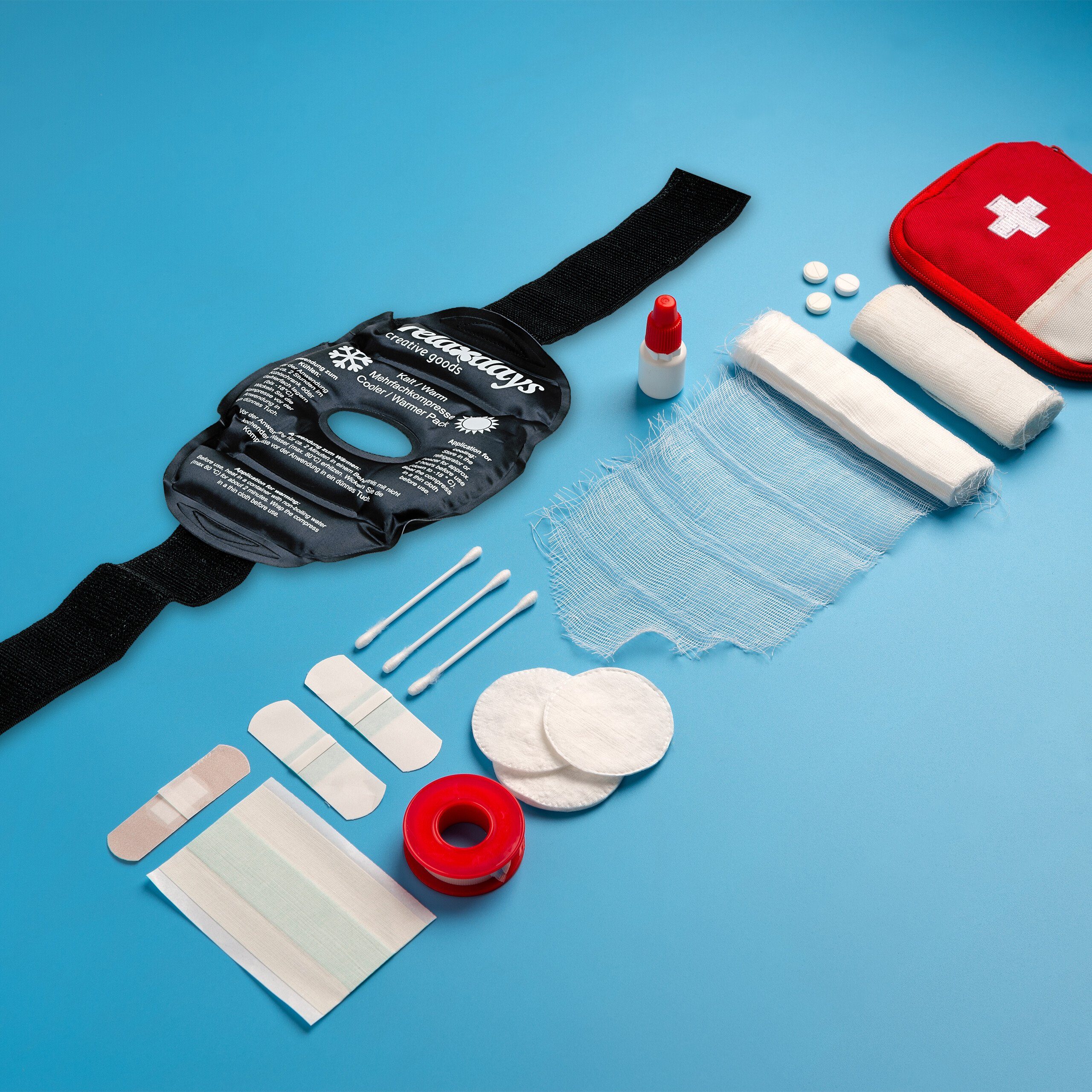relaxdays Kalt-Warm-Kompresse 4er Set Knie Kühlpads in Schwarz