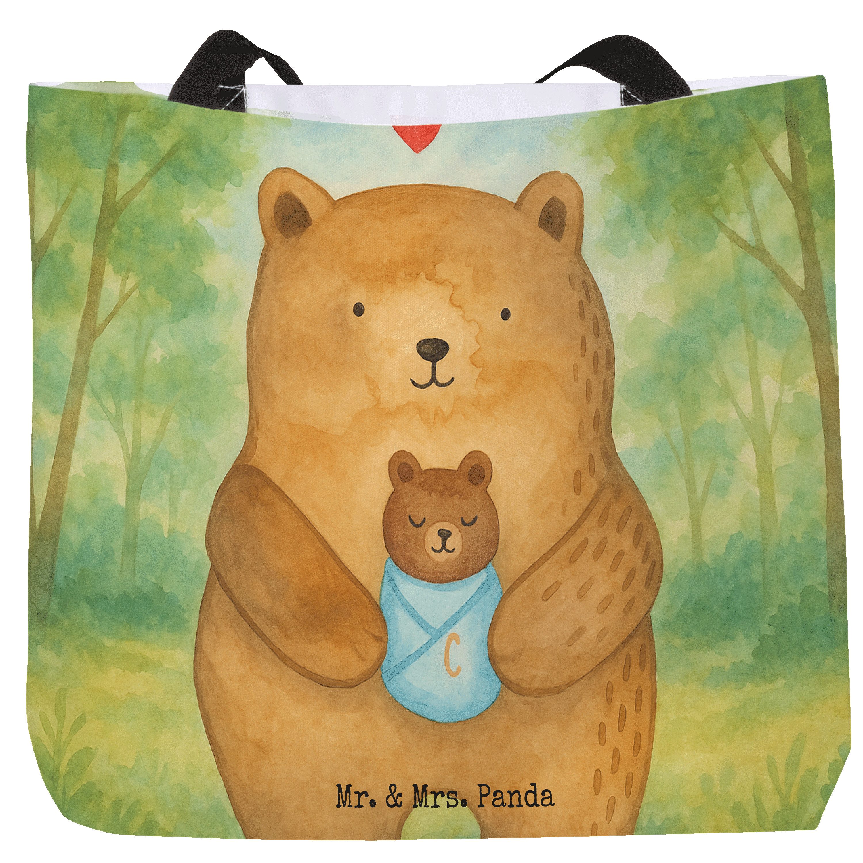 Shopper Bär Baby Design, Tote Bag, Weiß, Tragetasche, Einkaufstasche, Laptopt