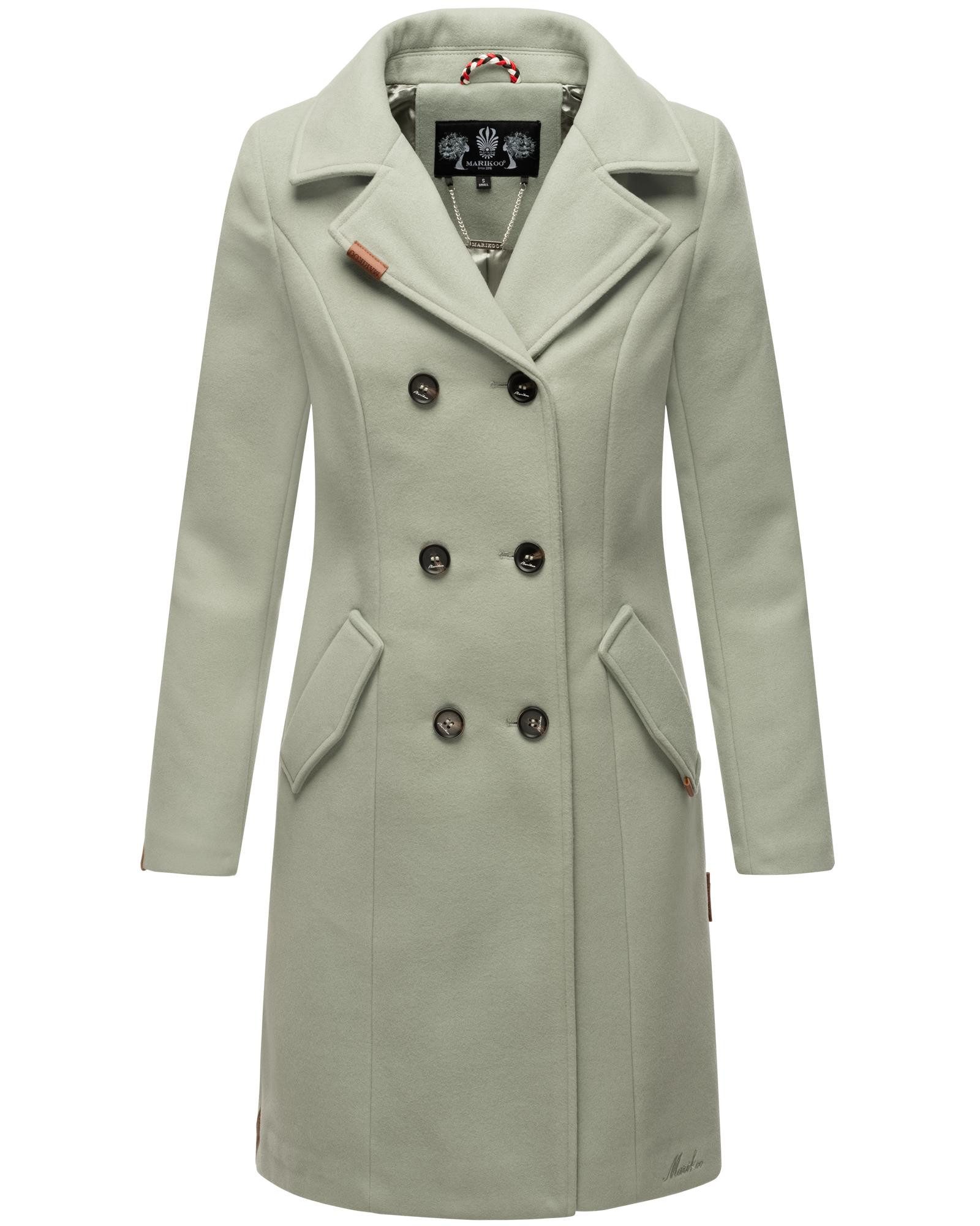 Marikoo Kurzmantel Nanakoo edler Damen Trenchcoat in Wollmantel-Optik