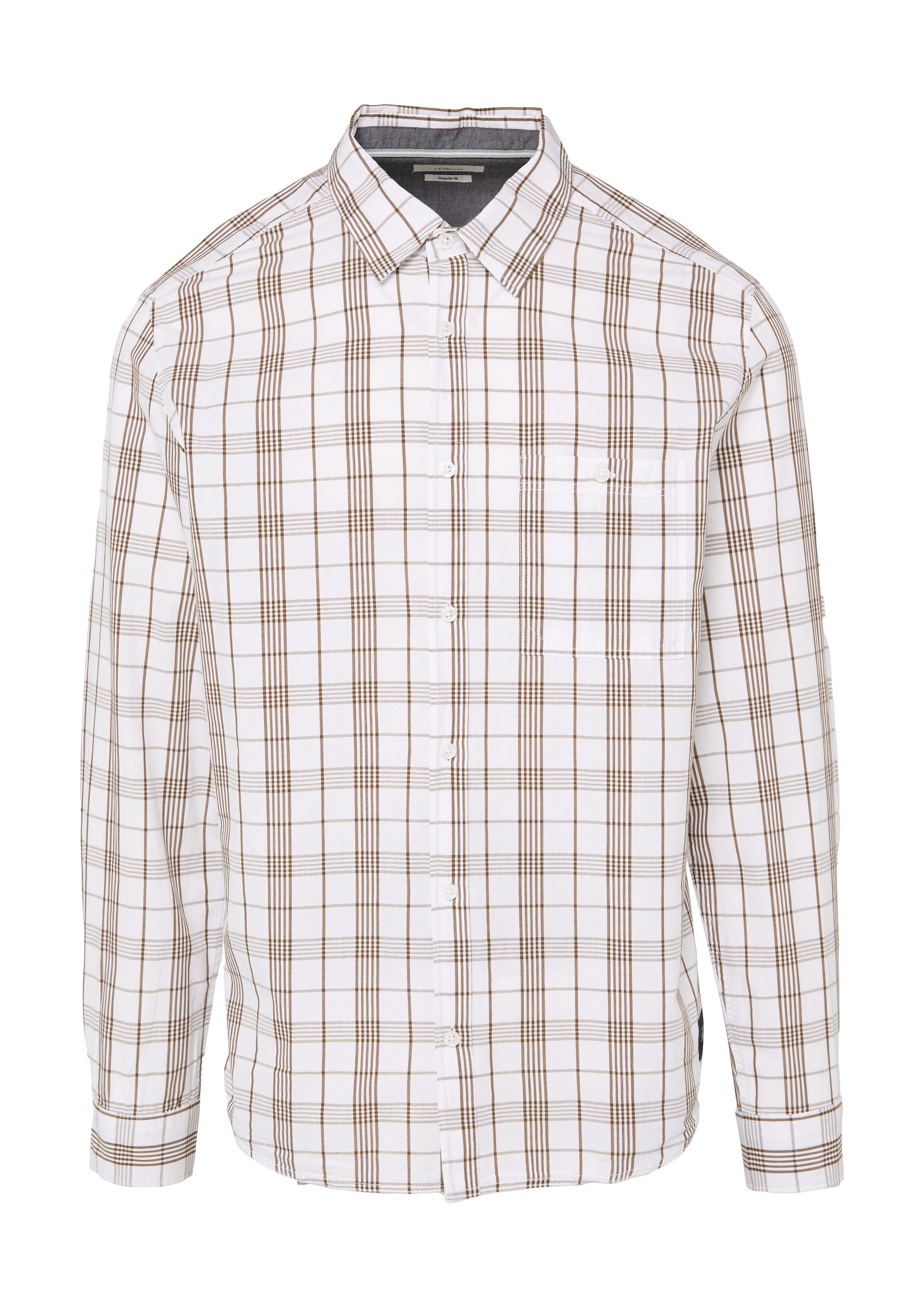 s.Oliver Langarmhemd Hemd Regular Fit: Kariertes günstig online kaufen