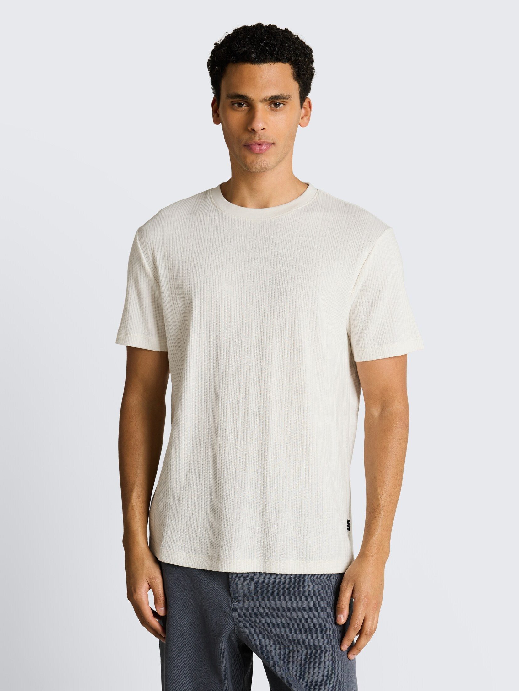 TOM TAILOR Denim T-Shirt T-Shirt T-Shirt mit Waffelstruktur