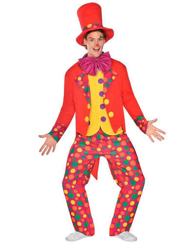 Amscan Clown-Kostüm Bunter Zirkus Clown Kostüm für Herren, Anzug mit