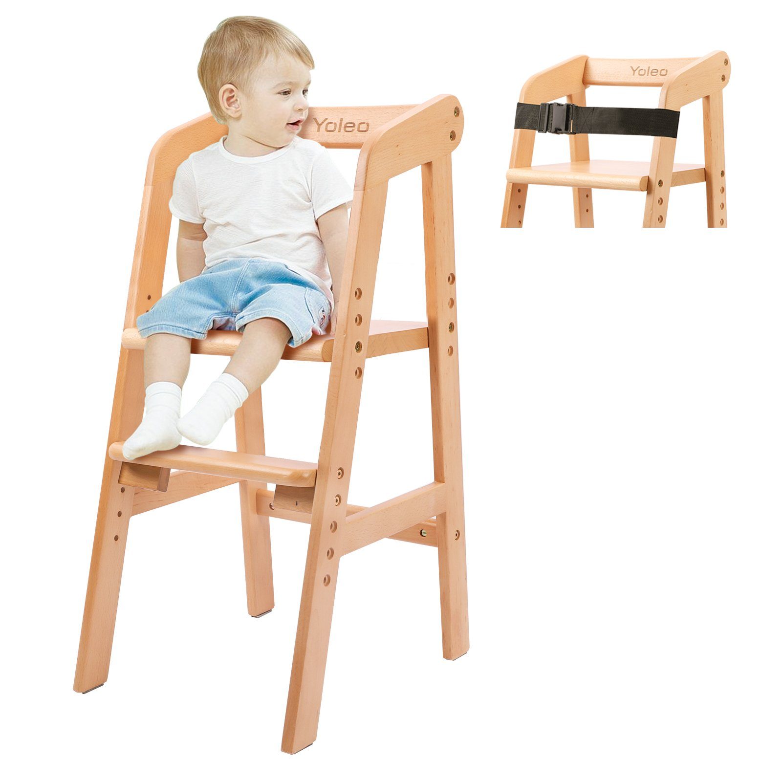 YOLEO Stuhl Kinderstuhl Mitwachsender Holz Stuhl günstig online kaufen