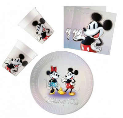 Disney Einweggeschirr-Set Disney Minnie Mickey Mouse Geburtstag Deko Set 36tlg.Partyset (36-tlg), 8 Personen