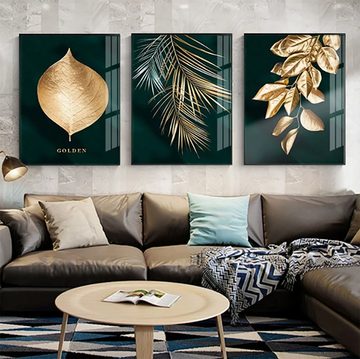 TPFLiving Kunstdruck OHNE RAHMEN, Motiv A (Abstrakte Gold Luxus Poster Leinwand - Wandbild / Bild ohne Rahmen), Verschiedene Motive und Größen zur Auswahl - Wanddeko Wohnzimmer