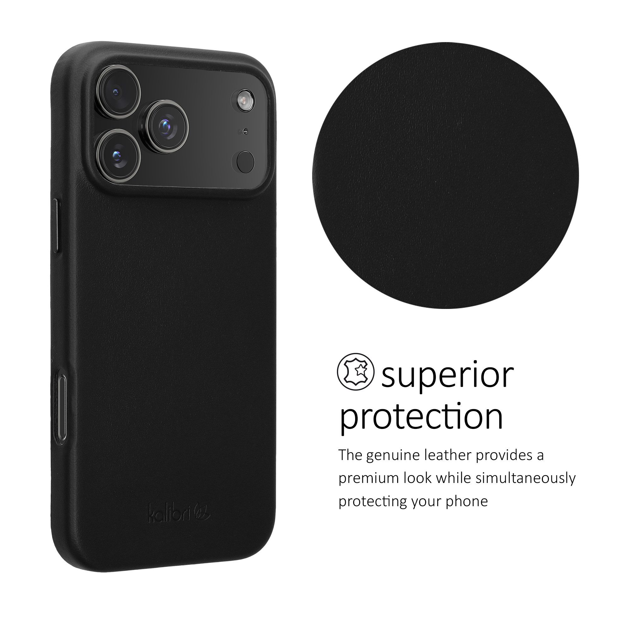 kalibri Smartphone-Hülle Hülle für Apple iPhone 17 Pro Max, Leder Handy Cover Case - Hardcover Schutzhülle