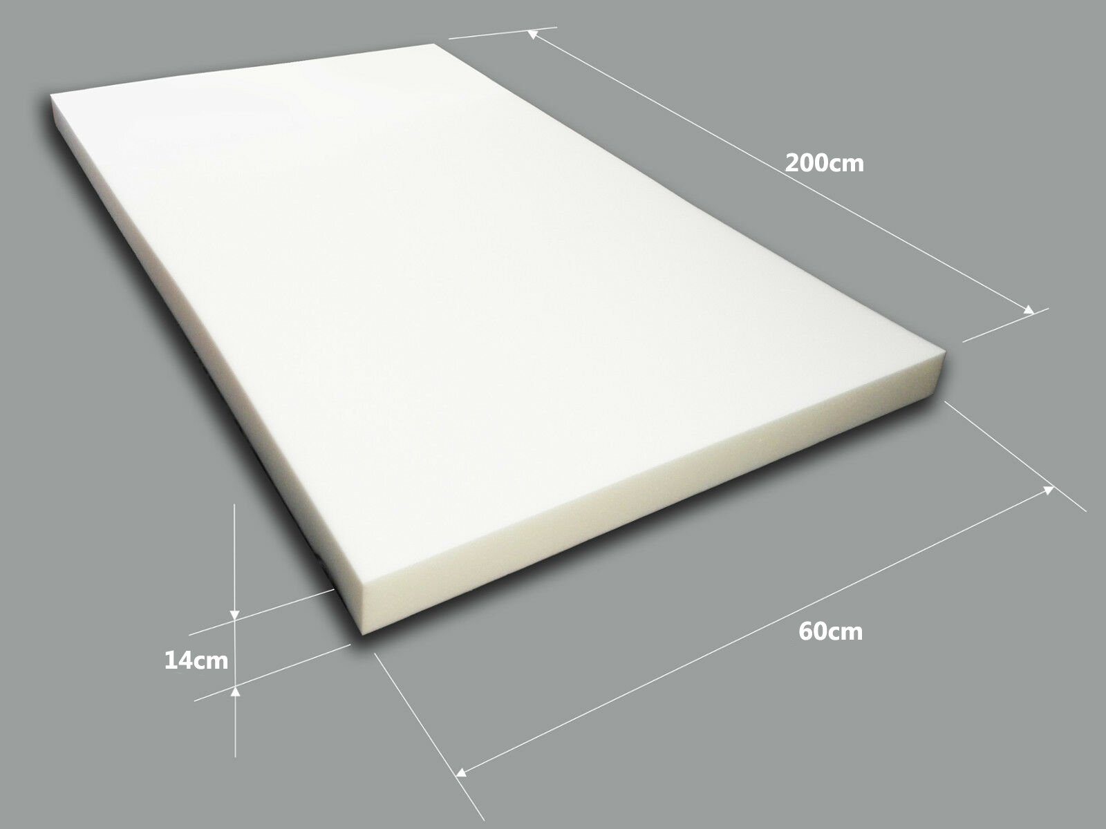 Kaltschaummatratze Schaumstoffplatte Schaumstoff in vielen Größen zur Auswahl, sunnypillow, 14 cm hoch, 60 x 200 x 14cm