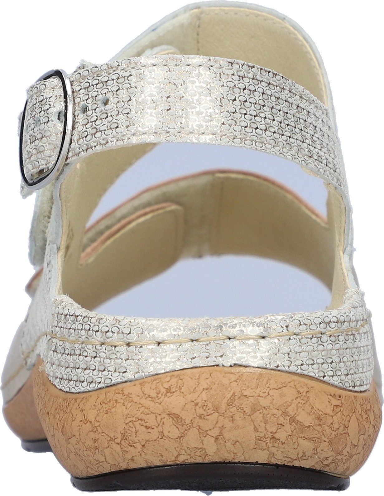 Waldläufer K-HELIETT Sandale Sommerschuh, Keilsandalette, Metallic-Look, in Extraweite K