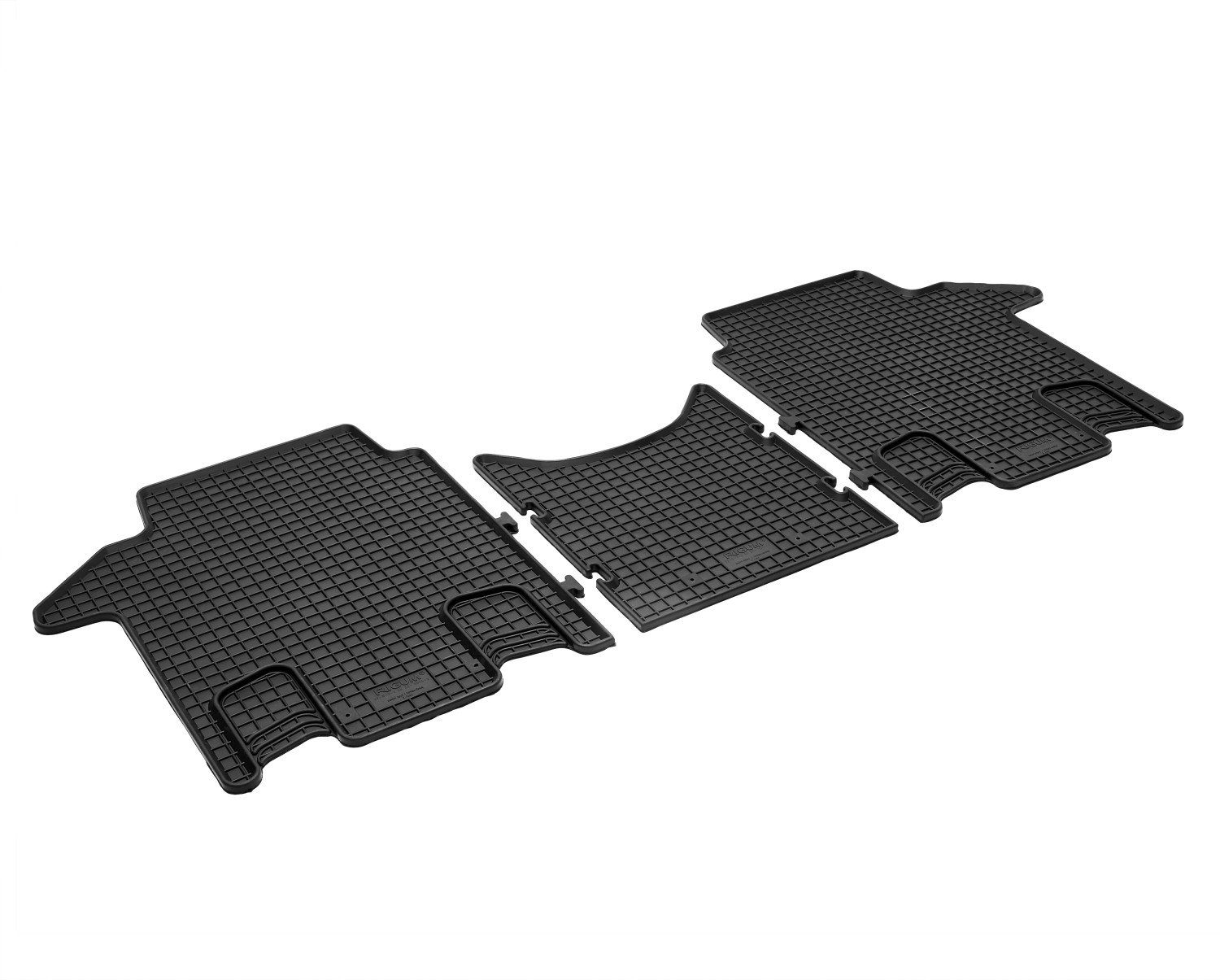 AZUGA Auto-Fußmatten Gummi-Fußmatten passend für VW T7 Multivan 2. Reihe ab  11/2021 (3-teil, für VW T7 Multivan