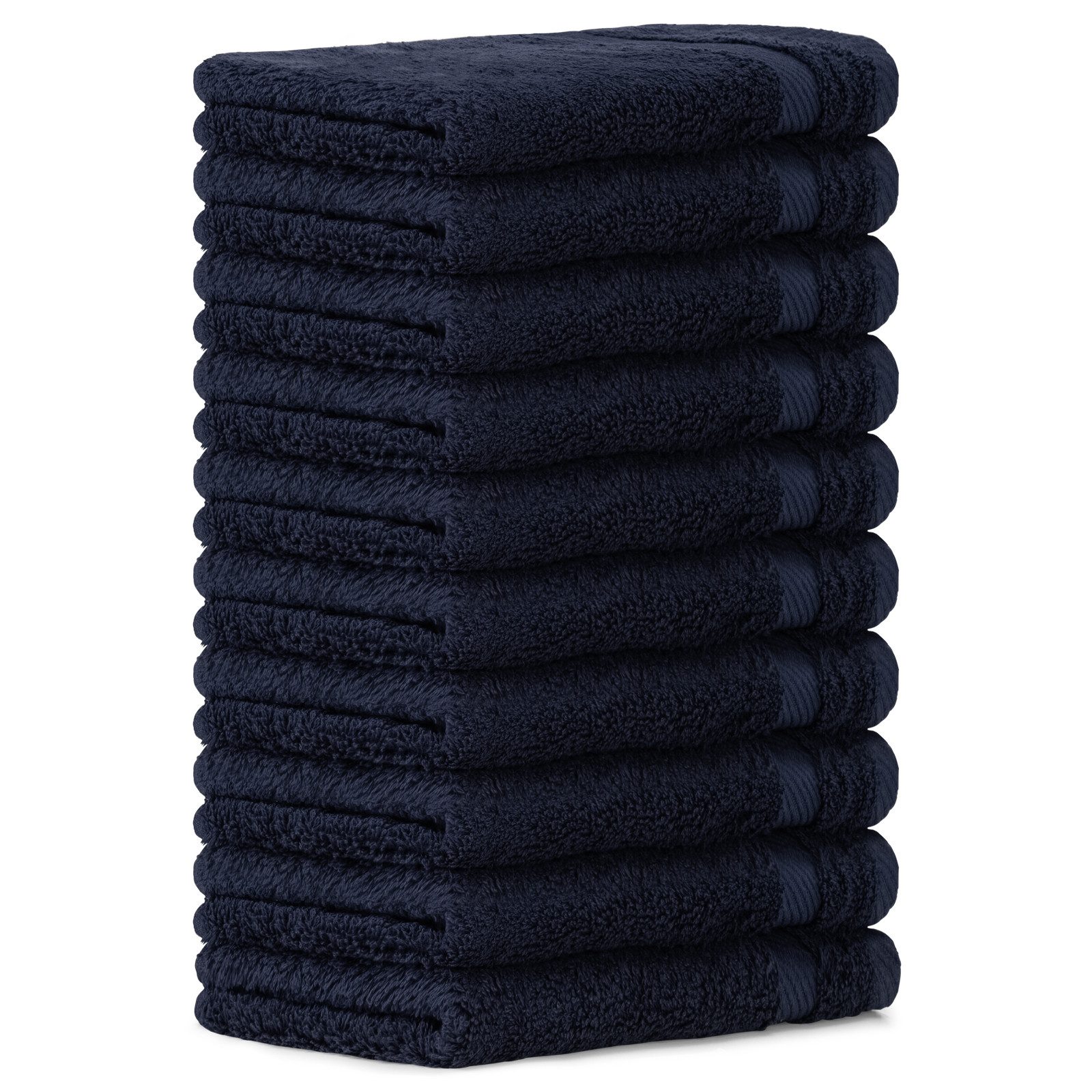 Luckytowel Gästehandtücher 30x50cm mit Aufhänger - Oeko-TEX Gästetücher Set 10er Pack mit 600g/m², 100% Baumwolle (kleine Gäste Handtücher 30x50 cm), flauschig & saugstark - Frottee Handtuchset
