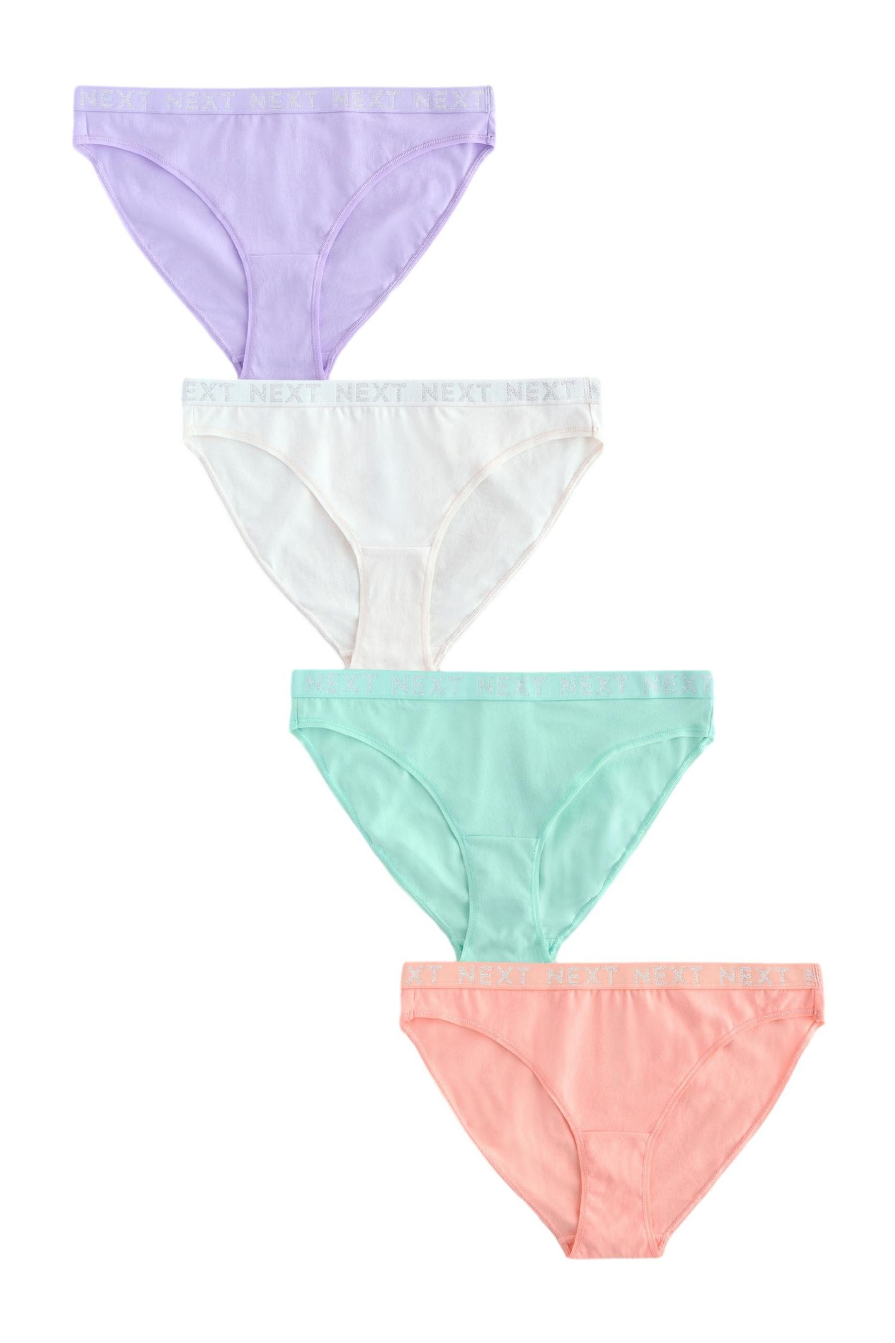Slip Slips mit hohem Beinschnitt und Logo, 4er-Pack