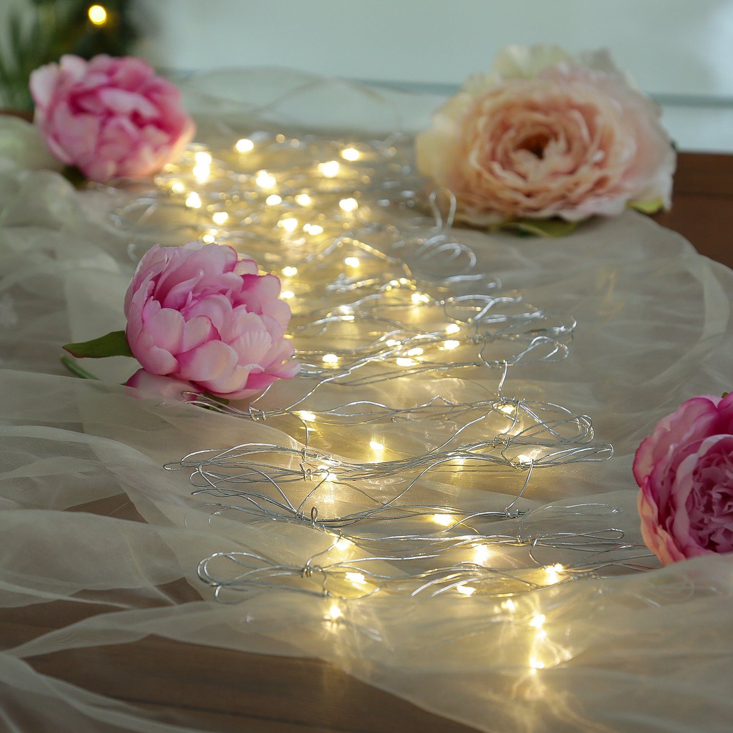 MARELIDA LED-Lichterkette LED Tischläufer 50 warmweiße LED Weihnachtsdeko D günstig online kaufen