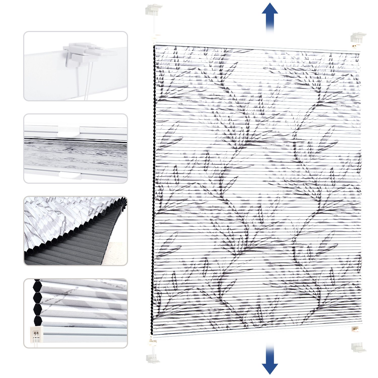 Sekey Wabenplissee Plissee ohne Bohren Verdunkelung Rollo 100% verdunkelnd günstig online kaufen