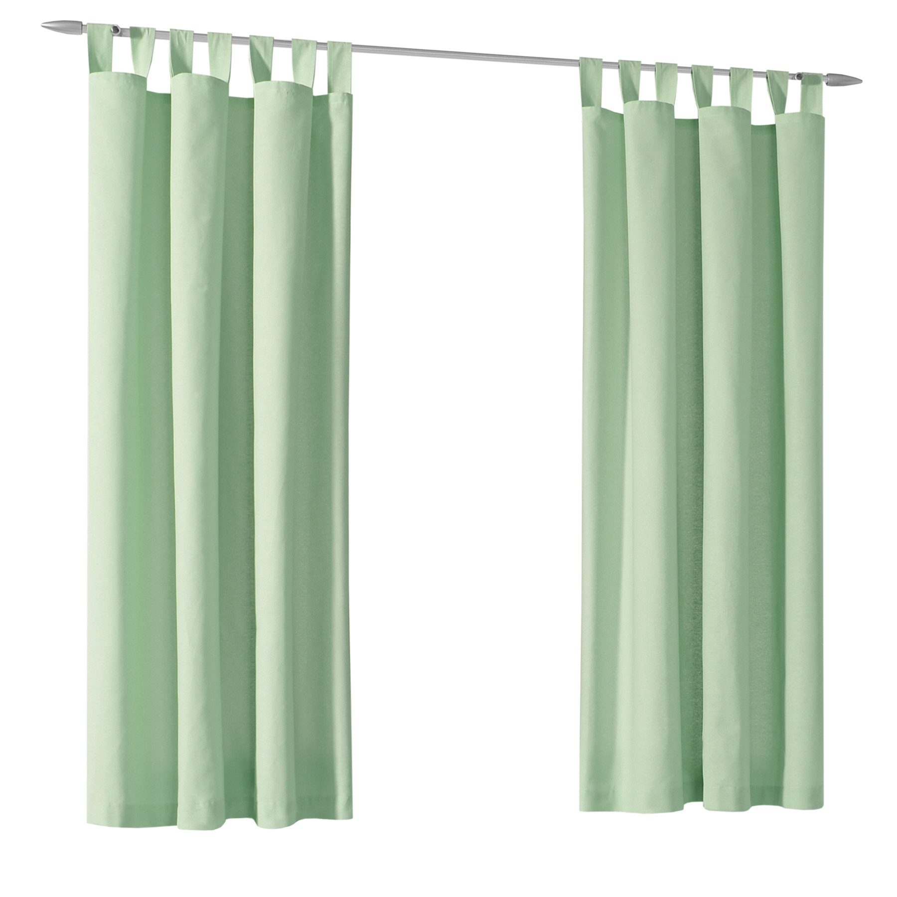 heimtexland Vorhang Dekoschal Baumwolle Fensterdeko Gardine blickdicht (1 St), Schlaufen, blickdicht, Polycotton, Natur I Kräuselband oder Schlaufen I verschied – Bild 2 von 5