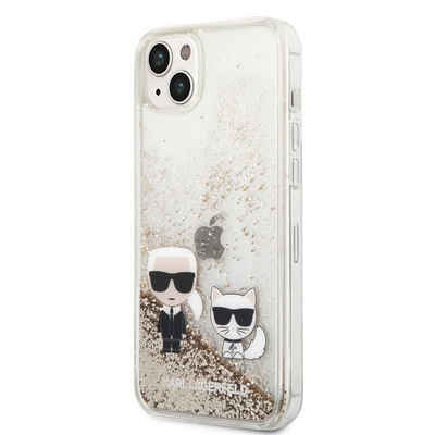 KARL LAGERFELD Handyhülle Karl Lagerfeld Liquid Glitter Karl and Choupette Case für iPhone 14 Pl