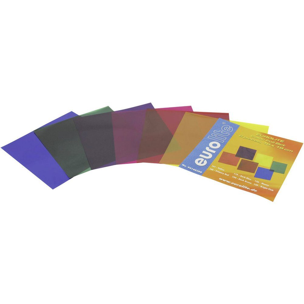 EUROLITE Eurolite Farbfolienbogen 6er Set Rot, Blau, Grün, Gelb, Lila, Violett Effektfilter