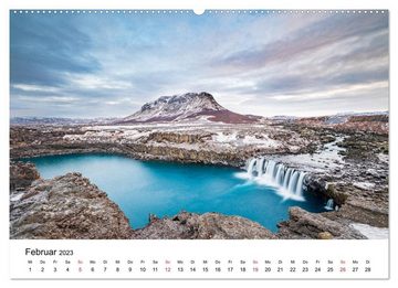 CALVENDO Wandkalender Island - Eine Welt aus Feuer und Eis (Premium, hochwertiger DIN A2 Wandkalender 2023, Kunstdruck in Hochglanz)