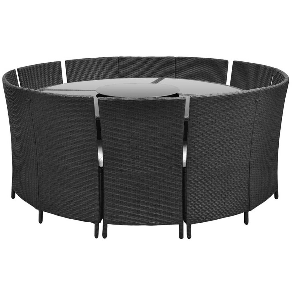 vidaXL Sitzgruppe »vidaXL Gartenmöbel 13-tlg. Poly Rattan Gartengarnitur Sitzgruppe Braun/Schwarz«