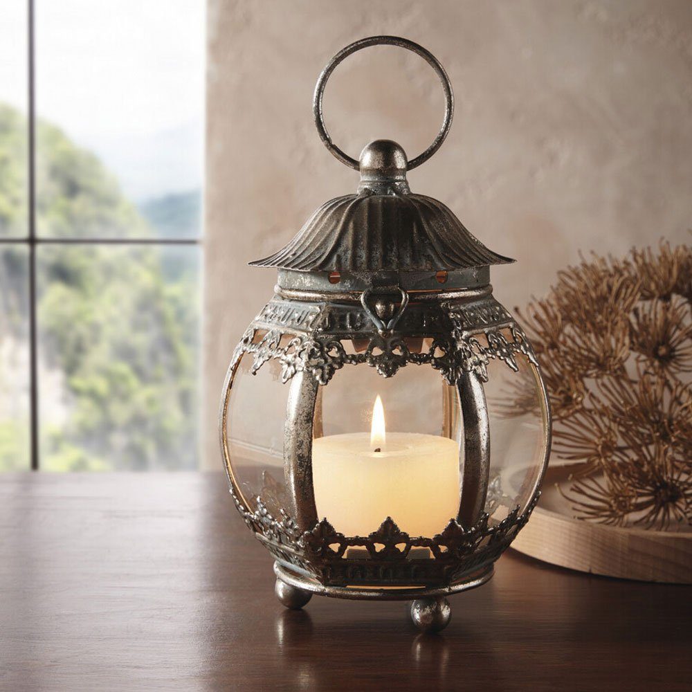 Metall Laterne Glas Home-trends24.de Kerzenhalter Deko Kerzenlaterne Kerzenständer Orient