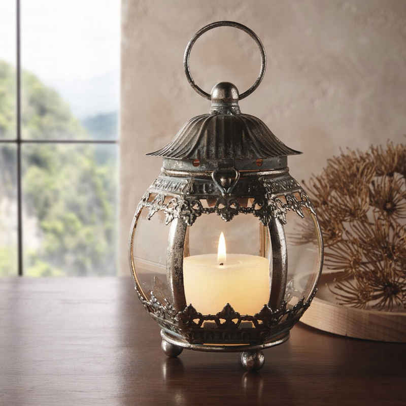 Home-trends24.de Kerzenlaterne Laterne Orient Kerzenhalter Deko Kerzenständer Metall Glas