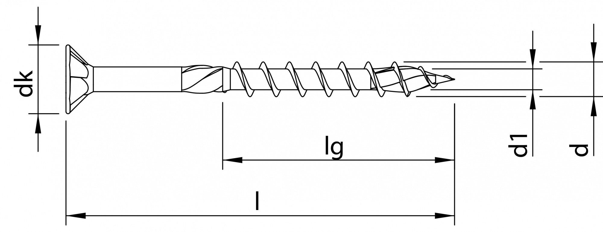Senkkopf (Stahl mm mit verzinkt, St., weiß HECO 500 Frästaschen), TOPIX-plus, Spanplattenschraube 4x45 Schrauben