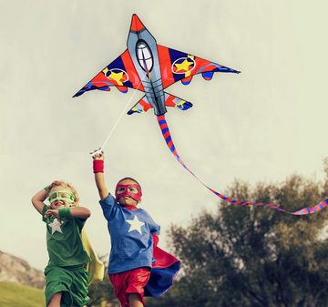HYTIREBY Flug-Drache Kinder Drachen, Fighter Plane Drachen für kinder und Erwachsene