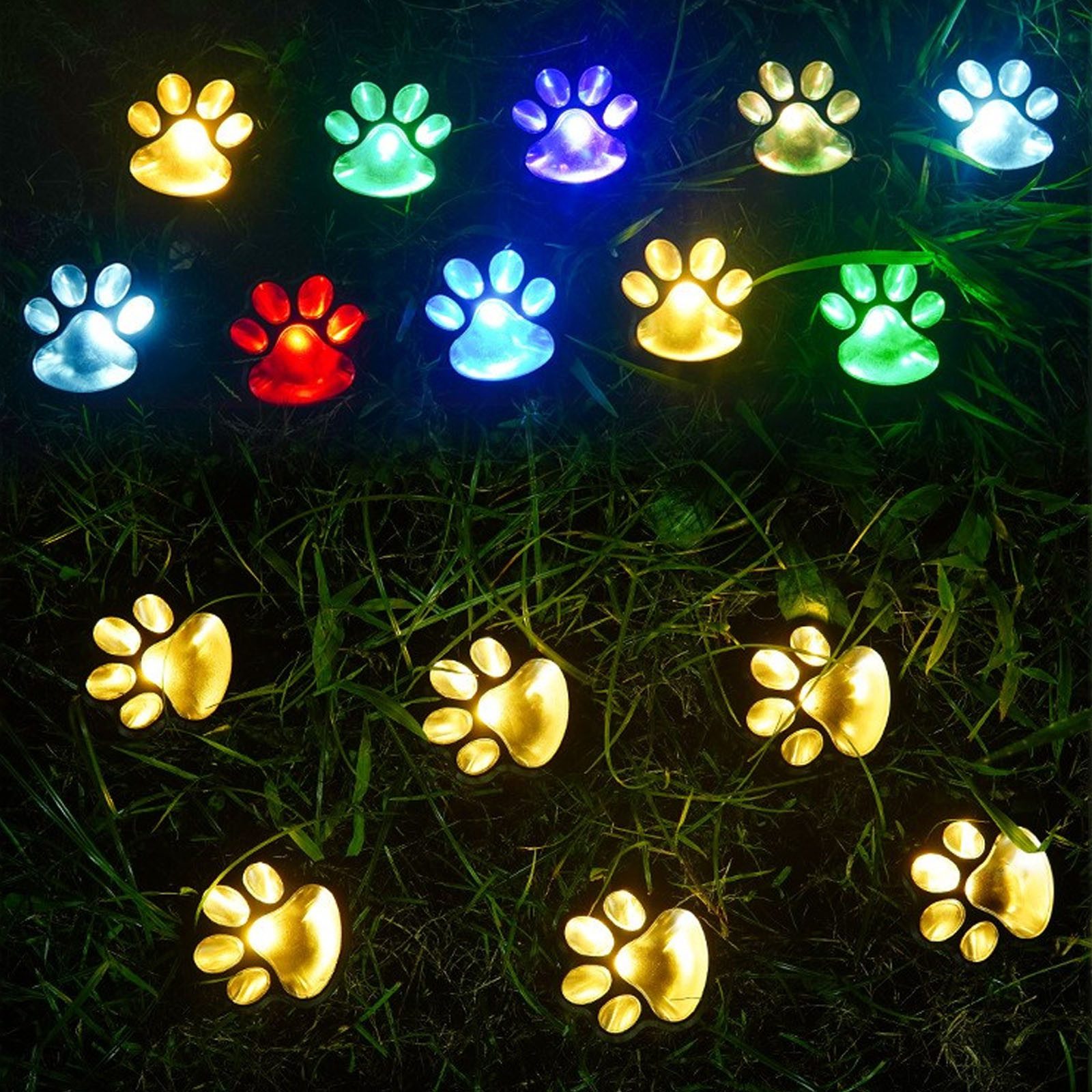 QUBEBU LED Gartenleuchte 3/6x LED Solarleuchte Garten Bodenleuchte Katzenkrallen Gartenstrahler, Solarleuchten Solarlampen für Außen Garten Patio Gehweg, Wetterfest, Weiß/Warmweiß/Bunt Solar Pfoten Gartenleuchte mit Dämmerungssensor, Erdspieß Wegeleuchten Gartenbeleuchtung für Rasen Hof Terasse
