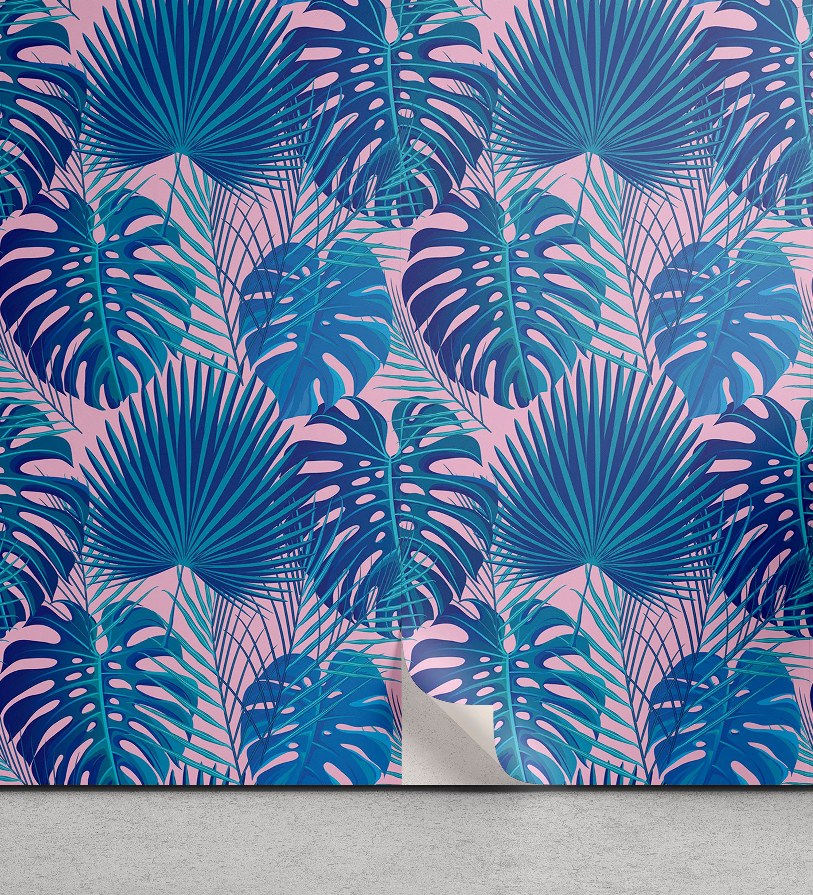 Abakuhaus Vinyltapete selbstklebendes Wohnzimmer Palm Tropisch Exotische Küchenakzent, Monochrome