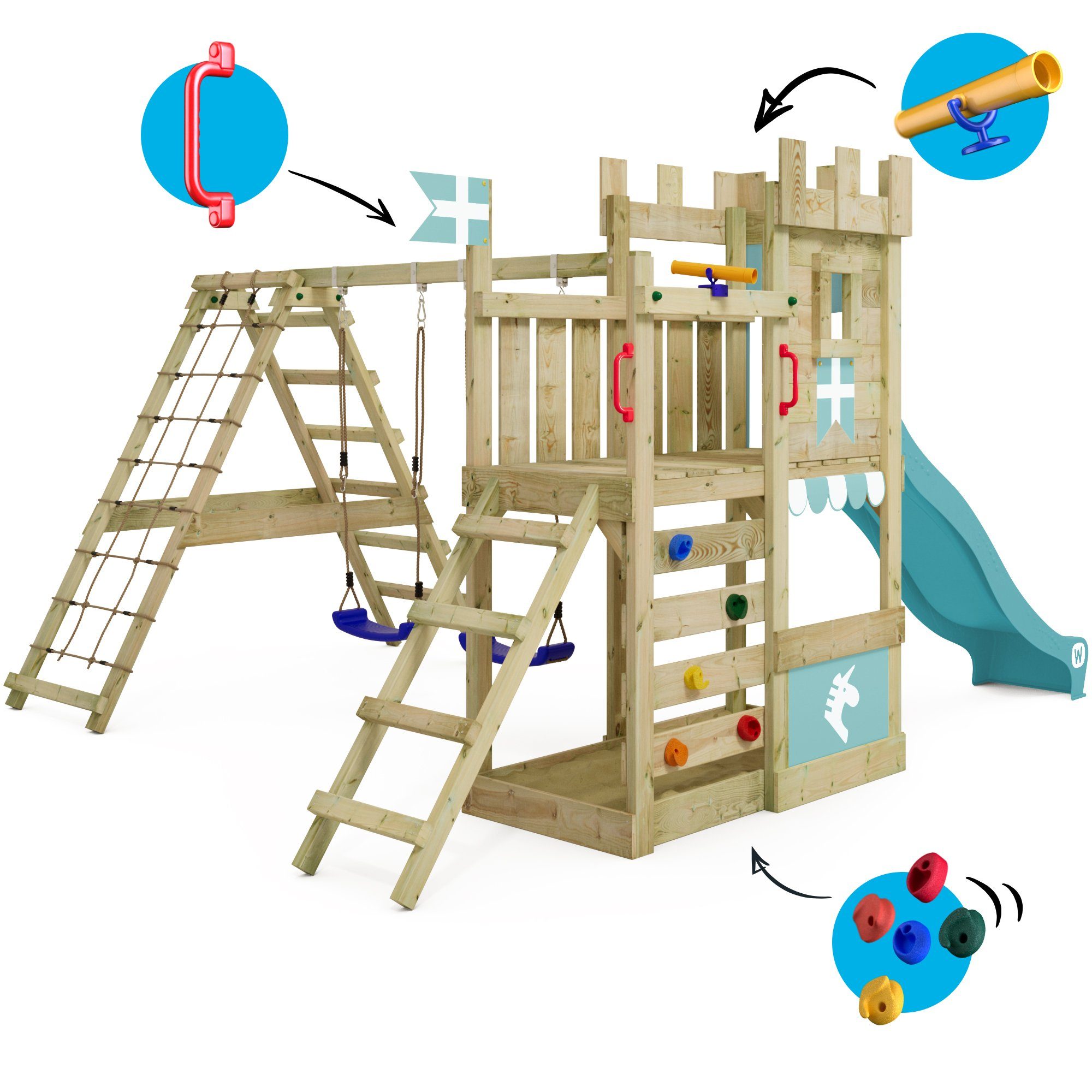 Wickey Spielturm DragonFlyer Stelzenhaus – Ritterburg günstig online kaufen