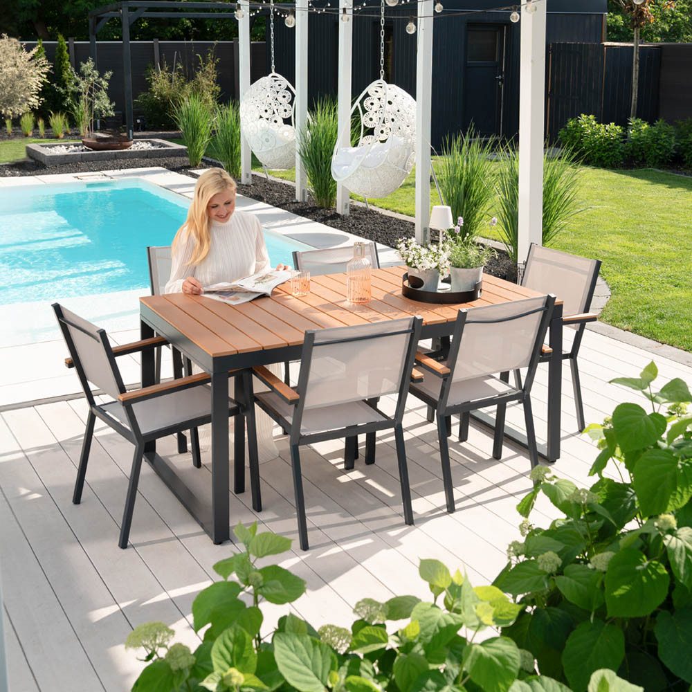 HOME DELUXE Gartentisch SIERA 160 x 90 cm (1St), aus robustem