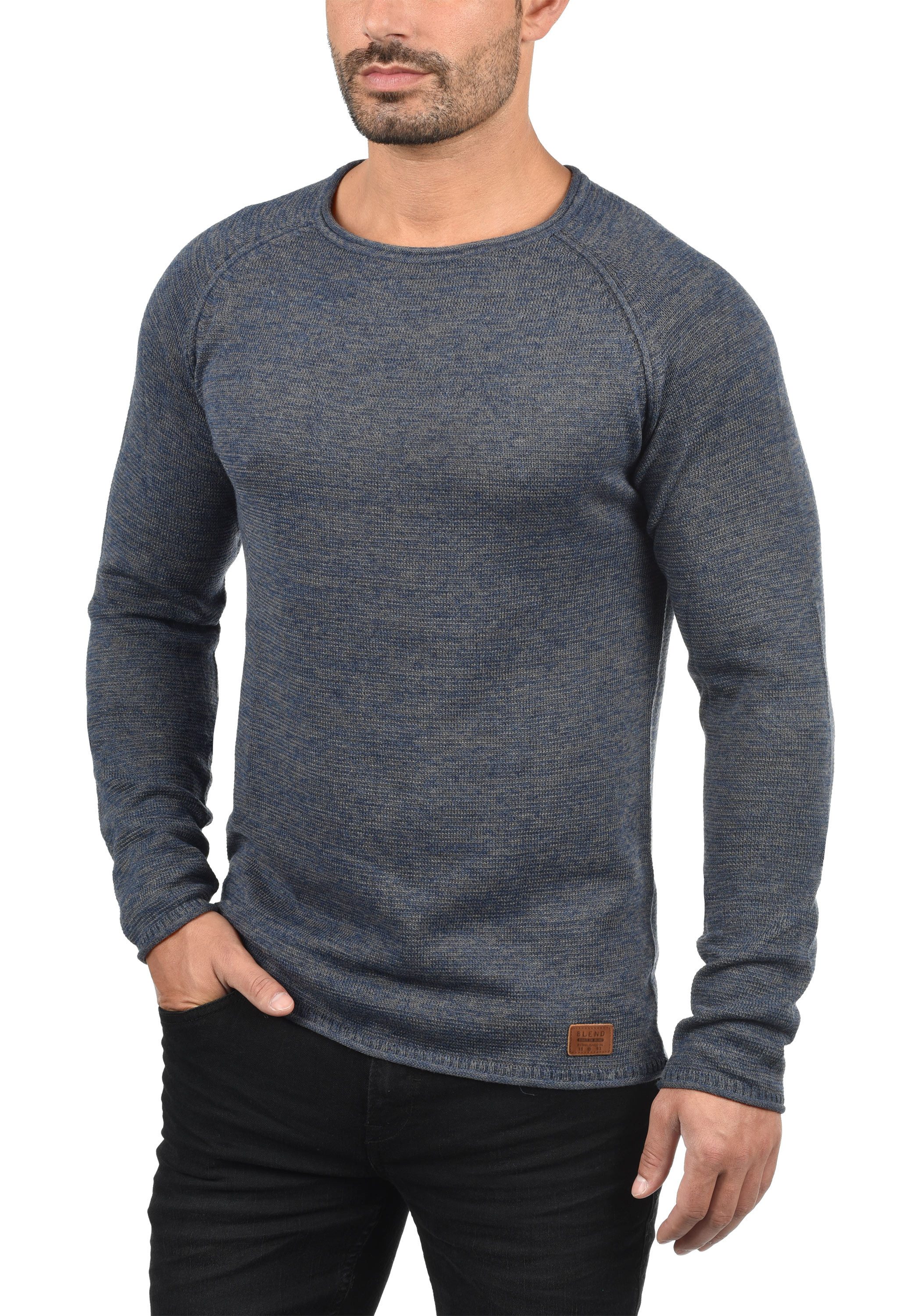 Blend Strickpullover BHDan Stilvoller Strickpullover mit aufgerollten Säumen