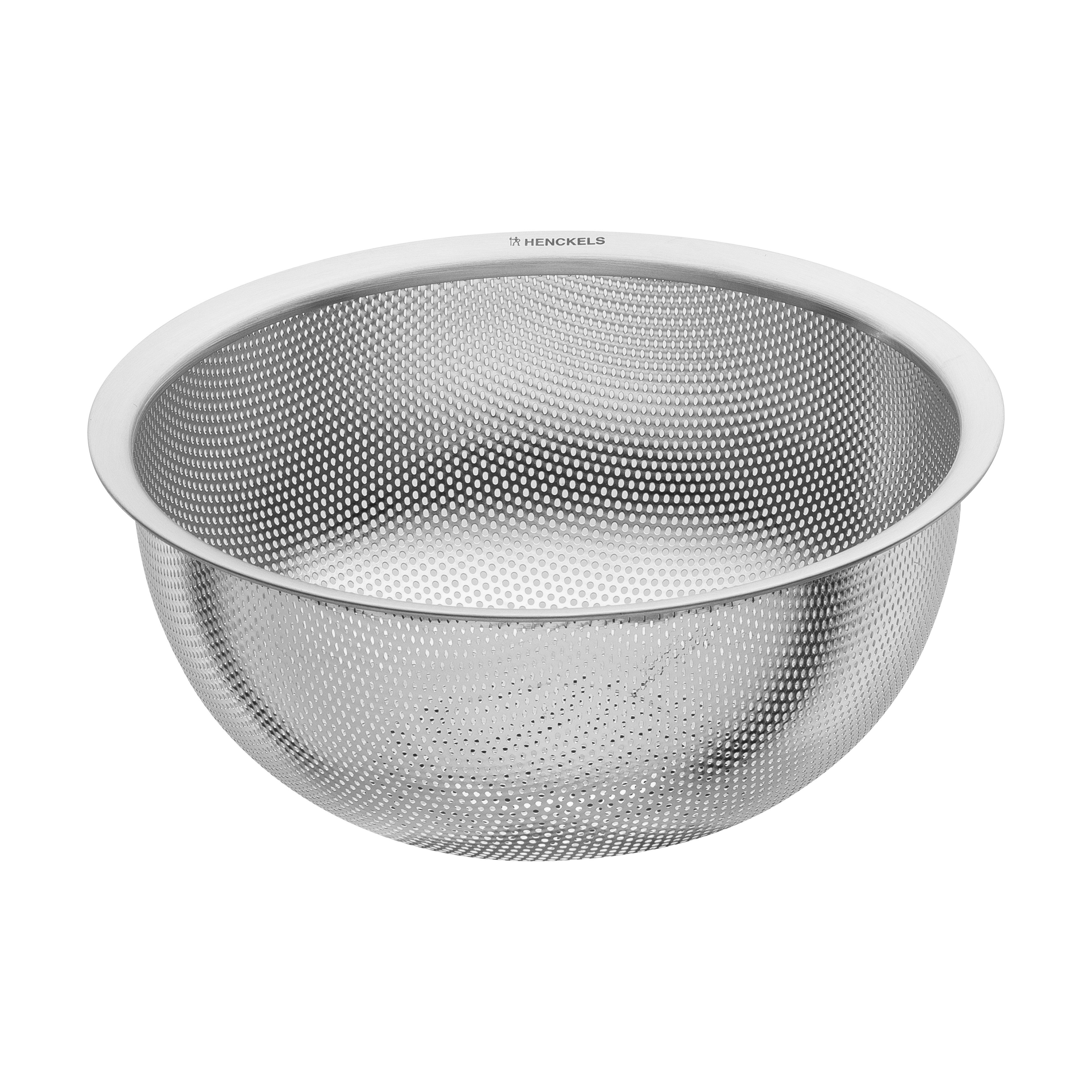 HENCKELS by ZWILLING Küchensieb Trio, Edelstahl, (1-St), Rostfreier Edelstahl, Sieb, Seiher und Schale, Stapelbar