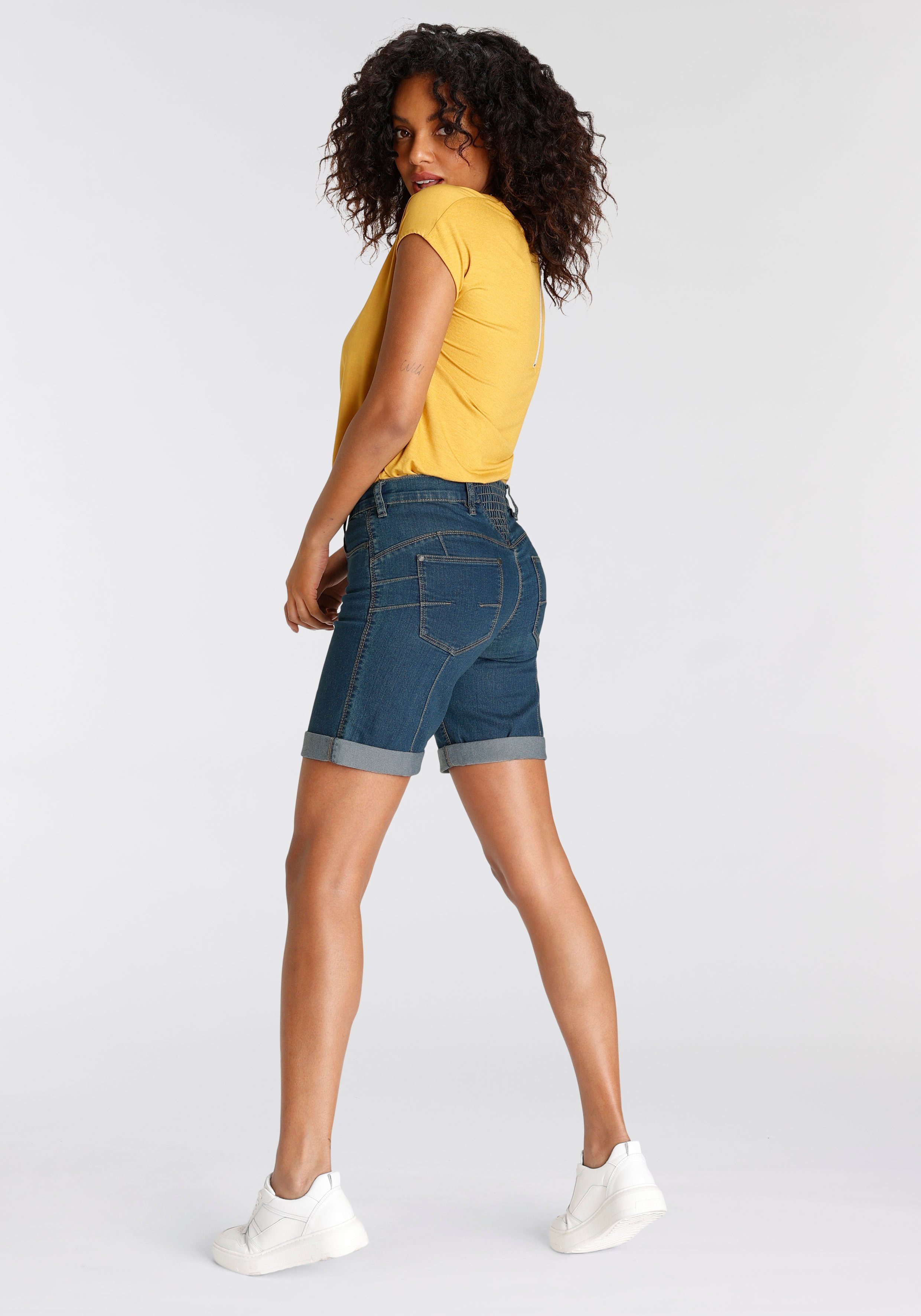 Arizona Jeansbermudas weite Passform, kurze Beinform, hohe Leibhöhe