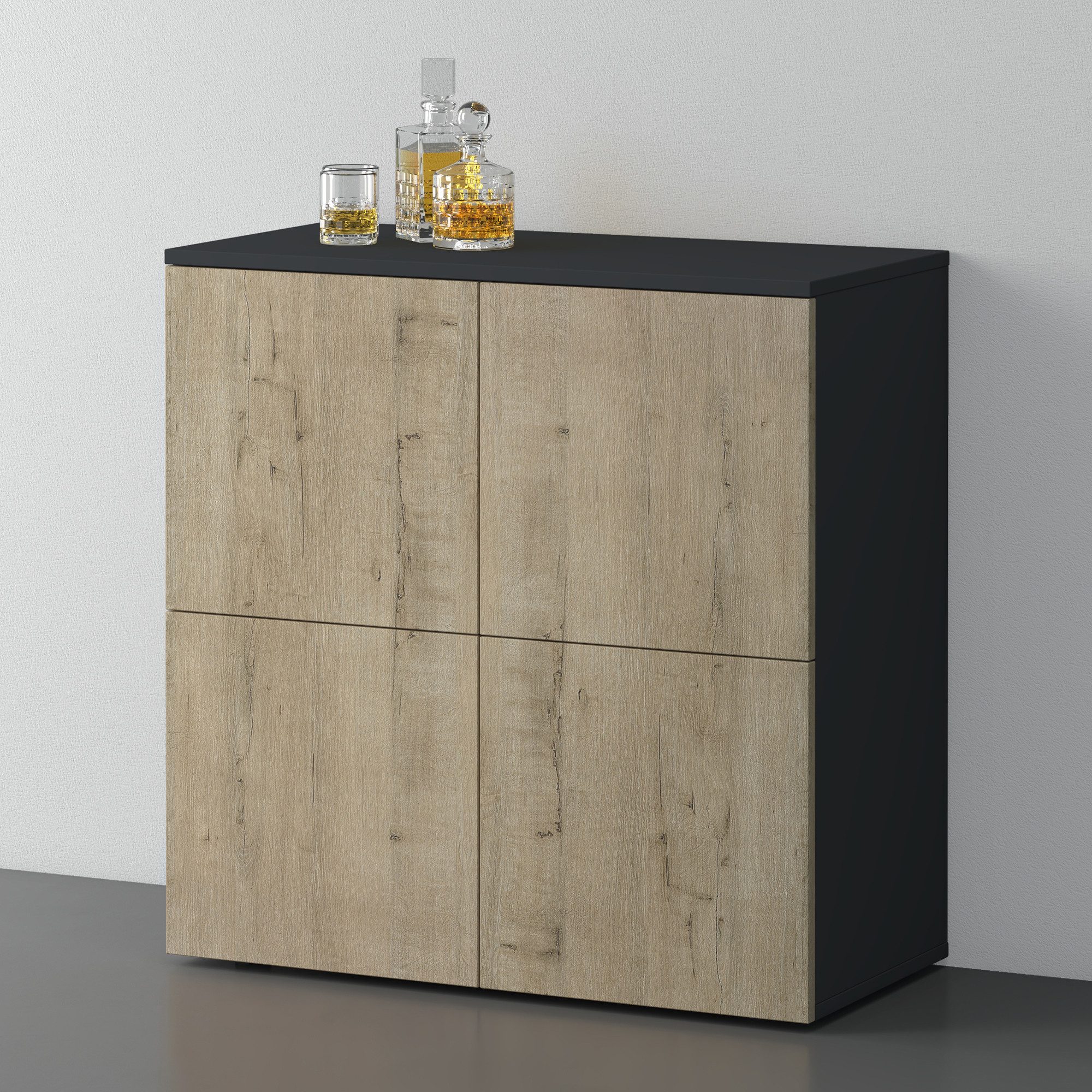 doporro Sideboard Kommode Möbel Mehrzweckschrank Push-to-Open Aufbewahrungs günstig online kaufen