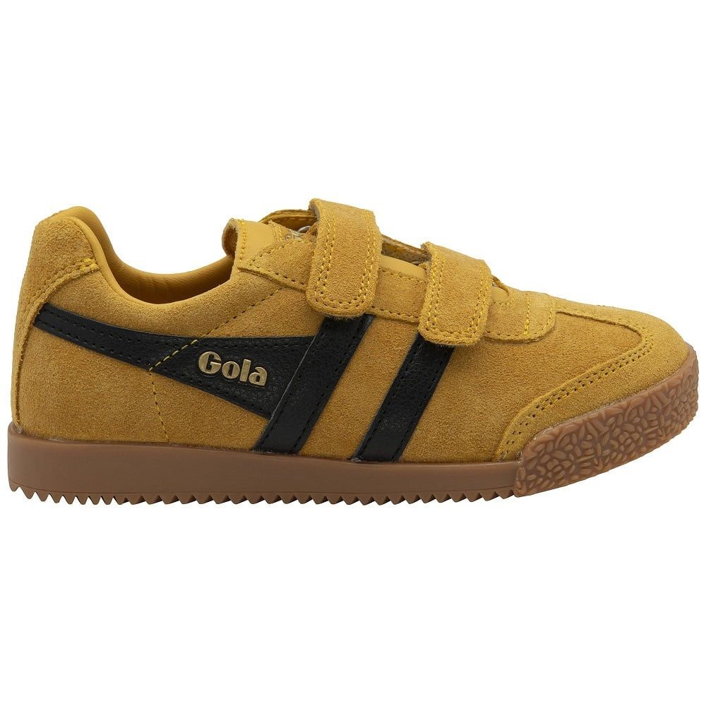 Gola Harrier 2025 (Wildleder,Klettverschluss) sonnengelb/schwarz Kinder Sneaker