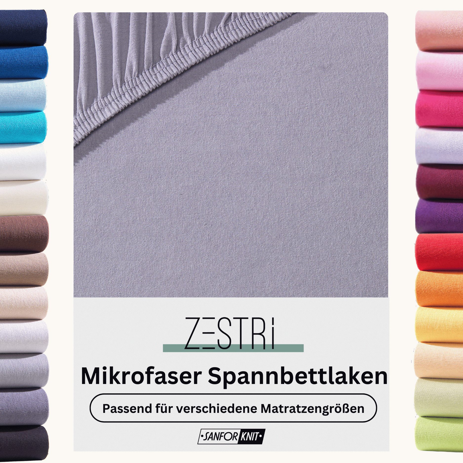 Zestri Spannbettlaken aus Microfaser mit Rundumgummizug, günstig online kaufen