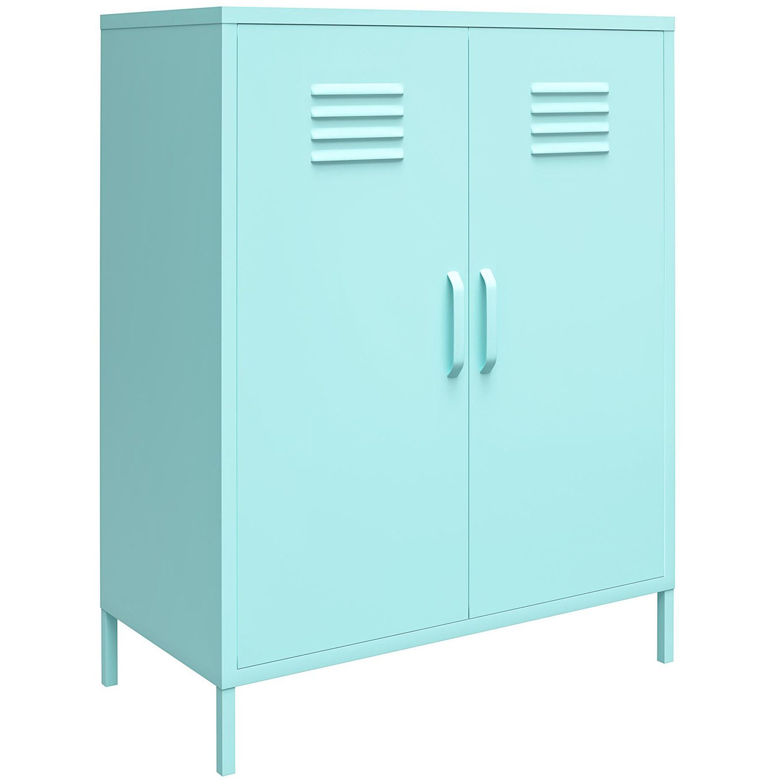 loft24 Mehrzweckschrank Cache Spind Schrank, 2 Türen, Metallschrank, modern, Industriestil