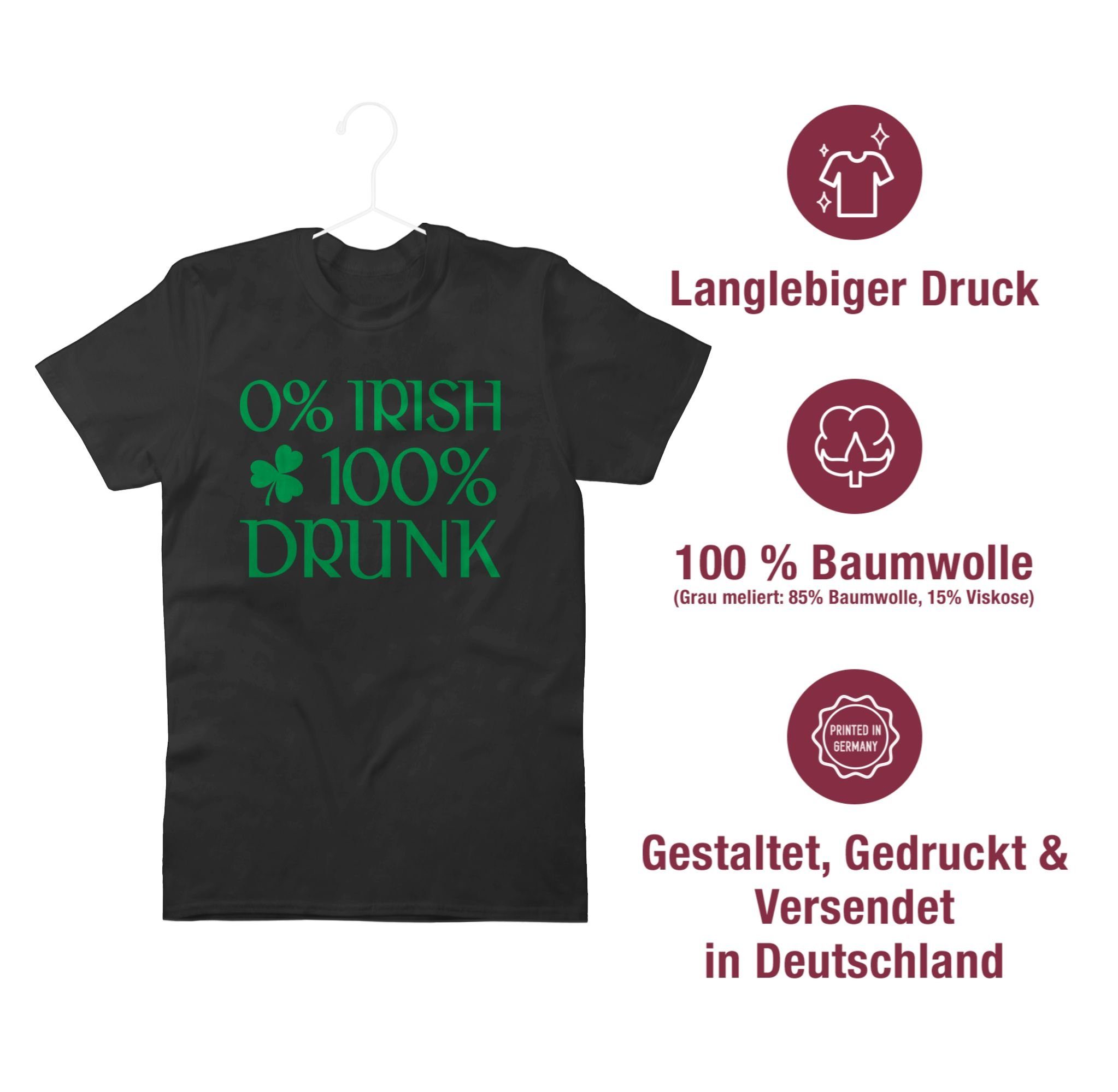 Day Irish Patricks Patricks Shirtracer Day Drunk Schwarz St 0% St. T-Shirt 100% 1