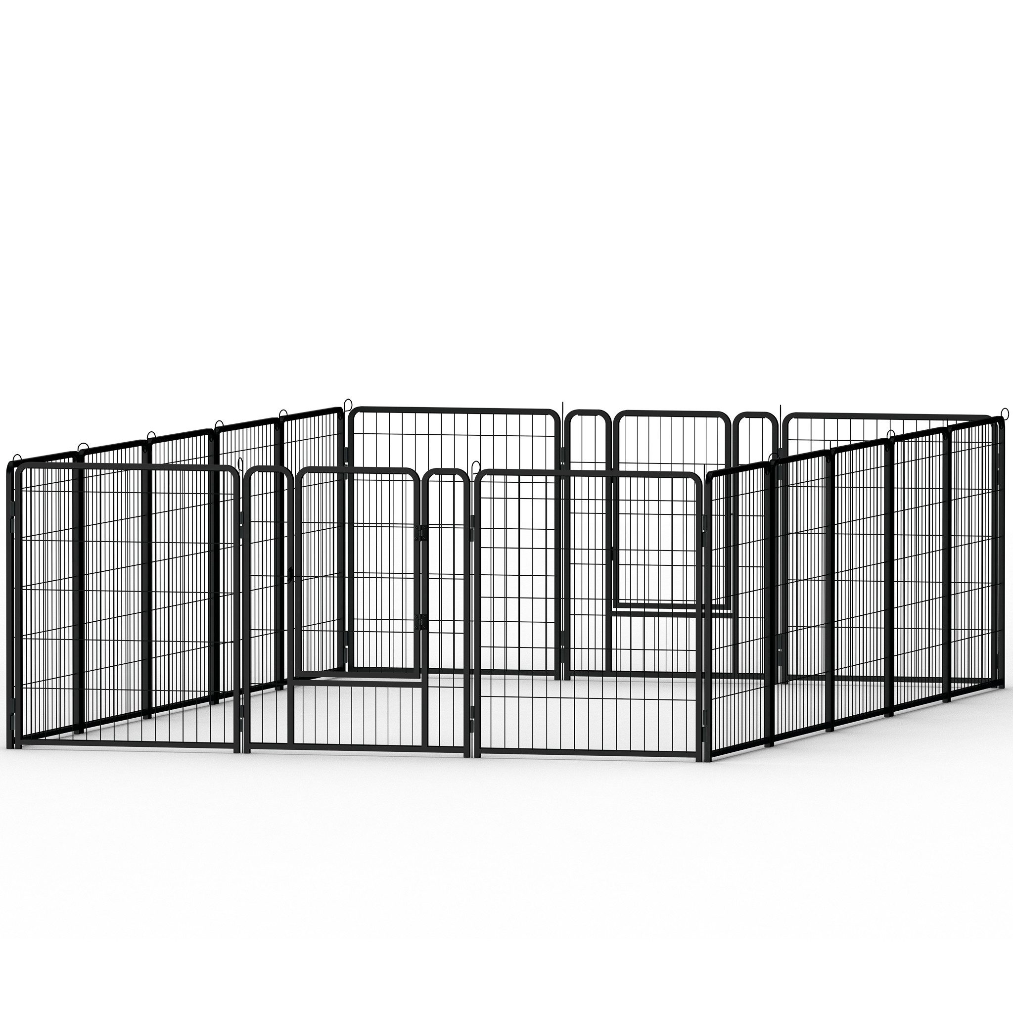 FIVMEN Freigehege Freilaufgehege Welpenauslauf faltbares Tierlaufstall mit Tür, Automatische Verriegelung für Hunde, Kaninchen, Kleintiere