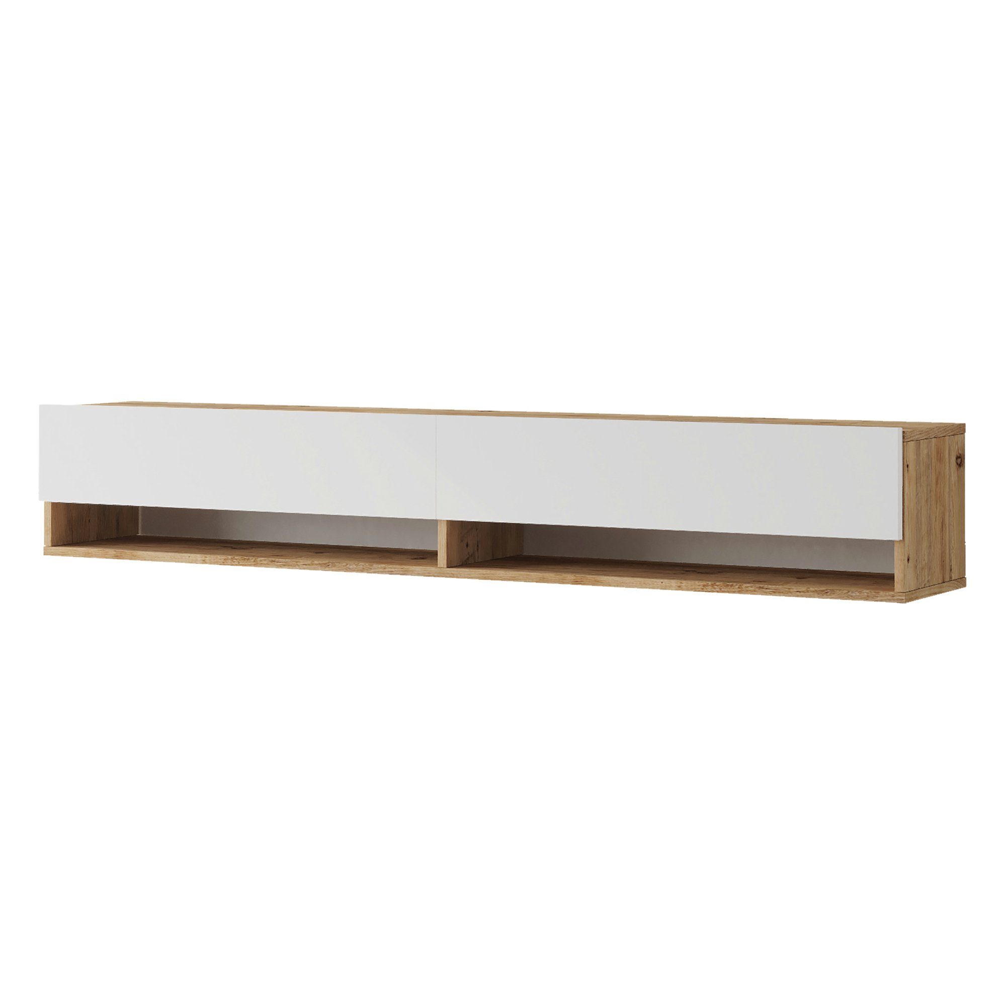 en.casa TV-Schrank »Laitila« TV Hängeboard 180x31,5x29,5cm Eiche rustikal/Weiß