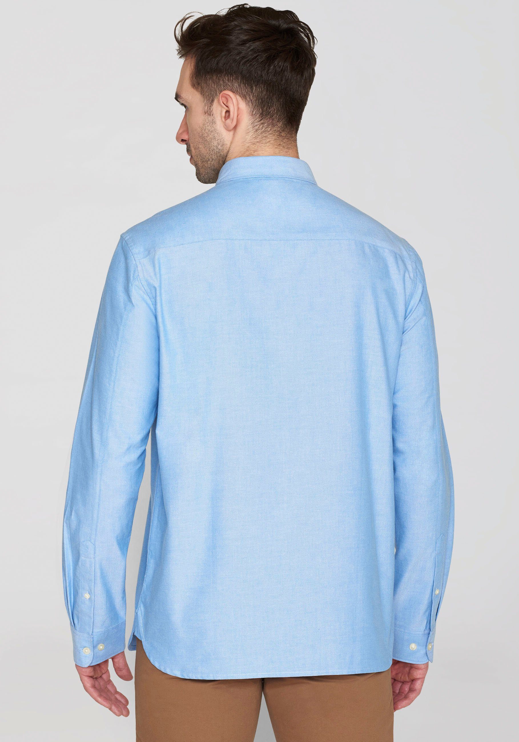 KnowledgeCotton Apparel Langarmhemd HARALD mit Button-Down-Kragen günstig online kaufen