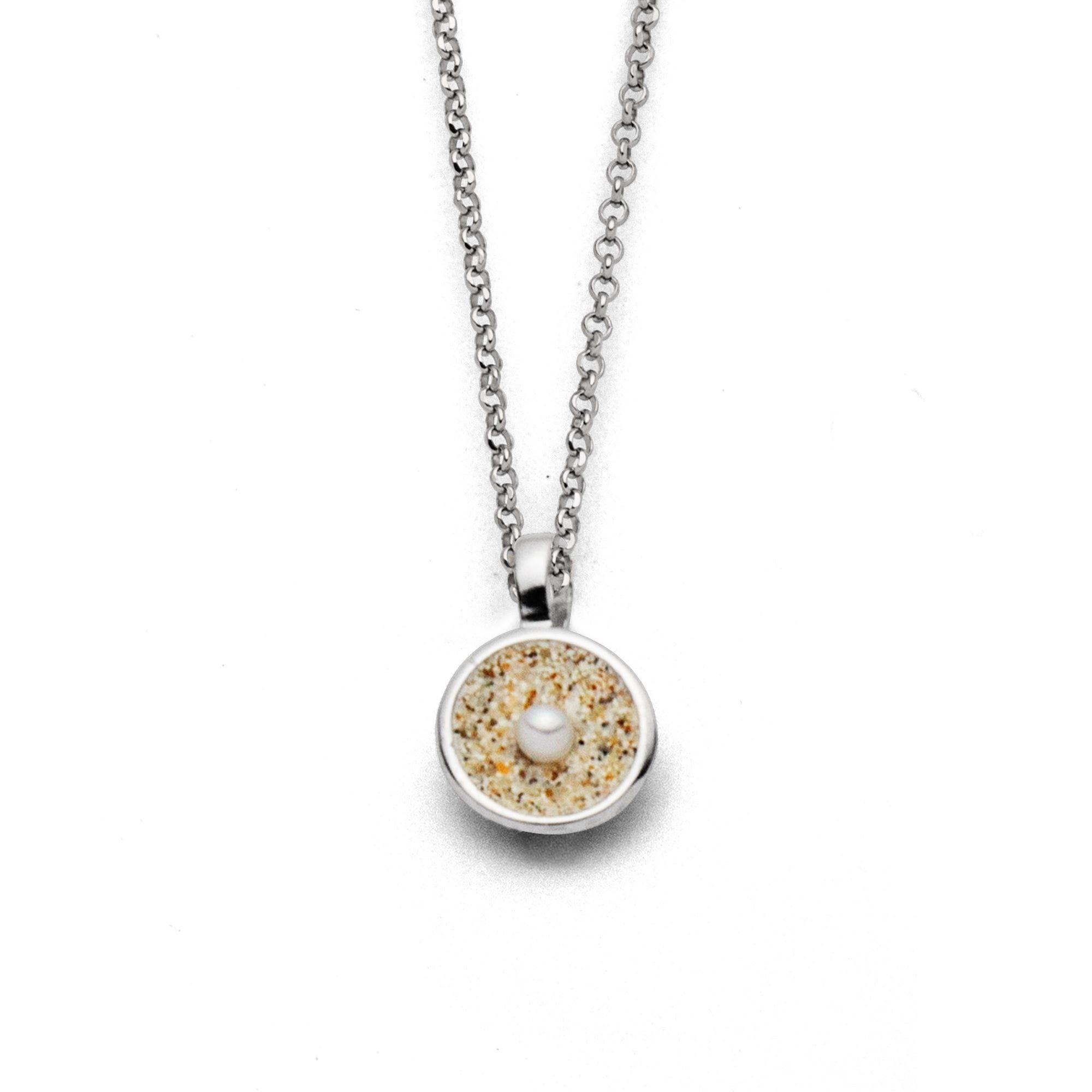 Kette mit Anhänger DUR Schmuck: Kette "Sandschale 2.0" mit Strandsand K2752