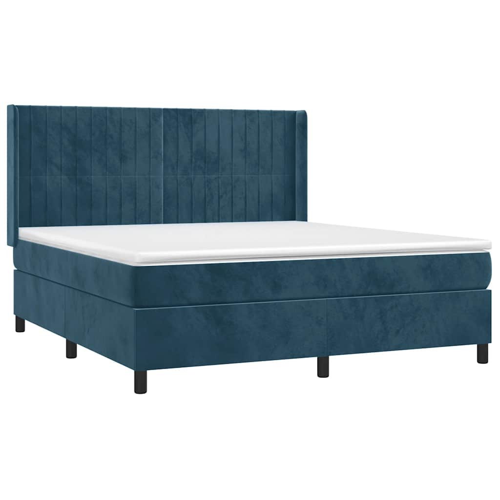 Bett Boxspringbett mit Matratze Dunkelblau 180x200 cm Samt