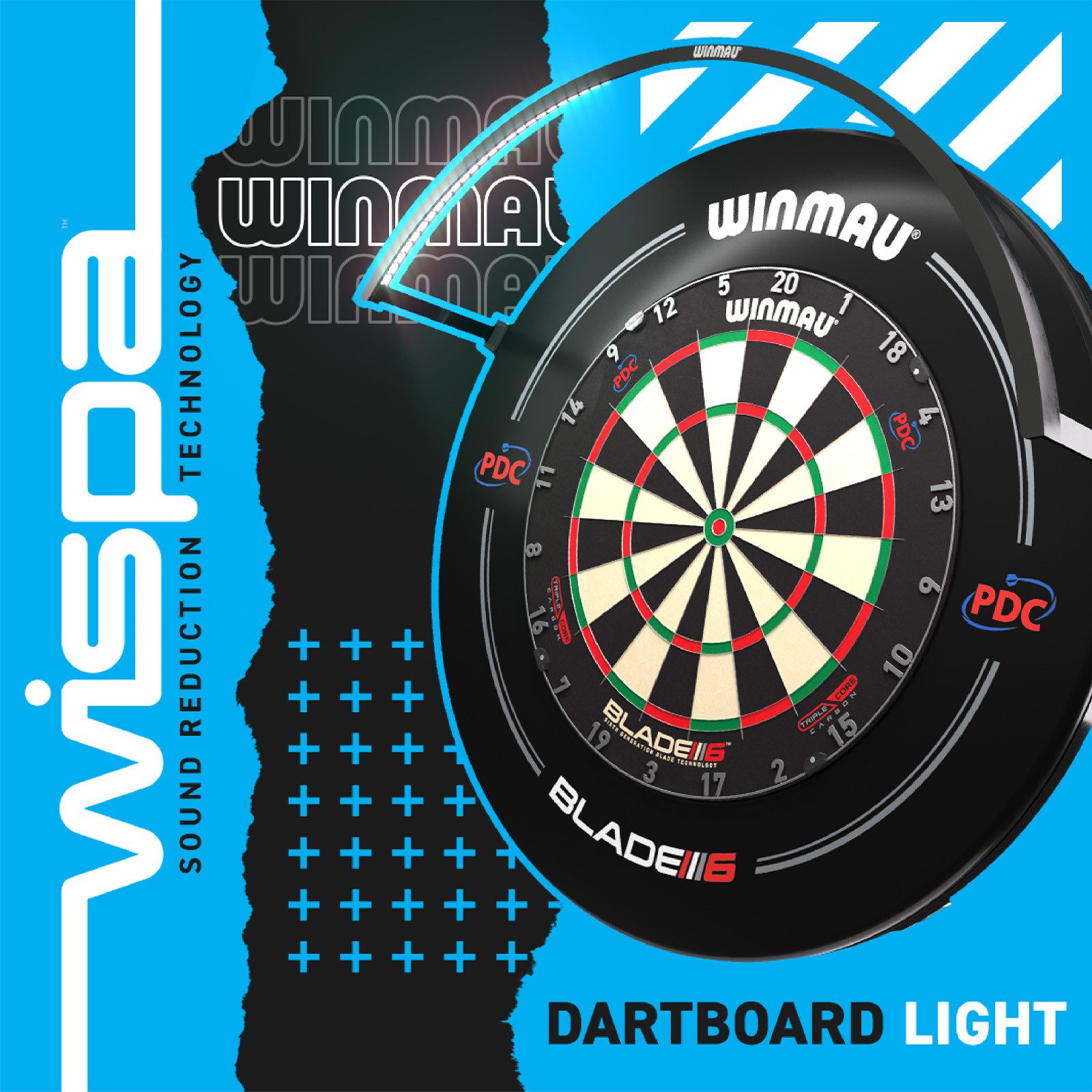 Winmau Dart-Wandschutz Wispa Beleuchtung 4101, Dartscheibe Dart Scheibe Darts