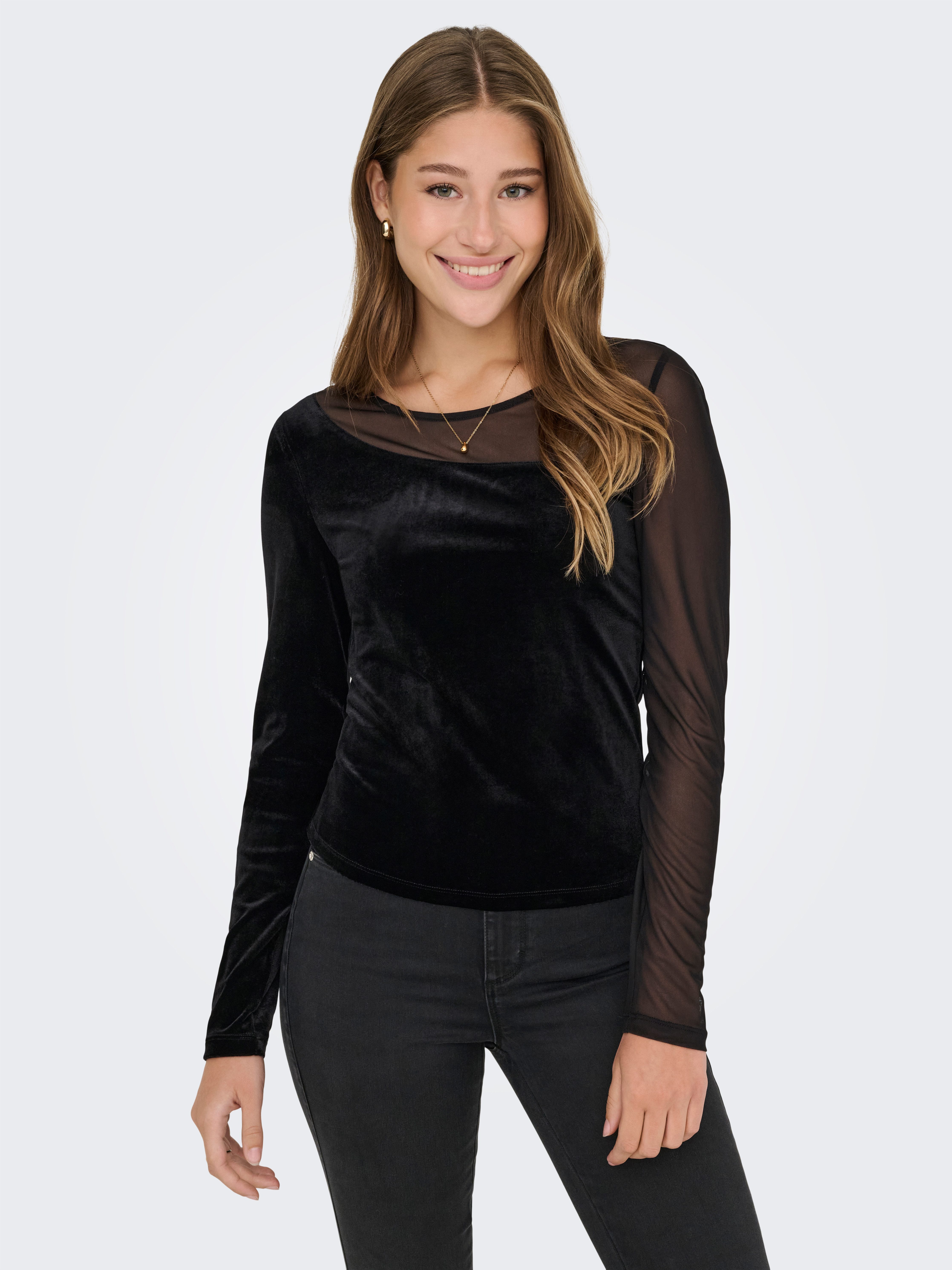 ONLY Langarmshirt ONLSMOOTH L/S MESH MIX günstig online kaufen