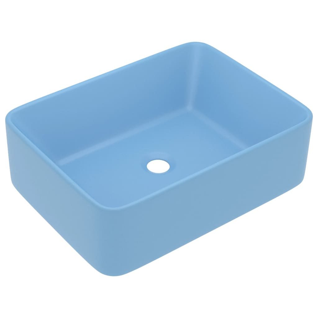 vidaXL Waschbecken Waschbecken Badezimmer Aufsatzwaschbecken Matt Hellblau 41x30x12 cm Ke