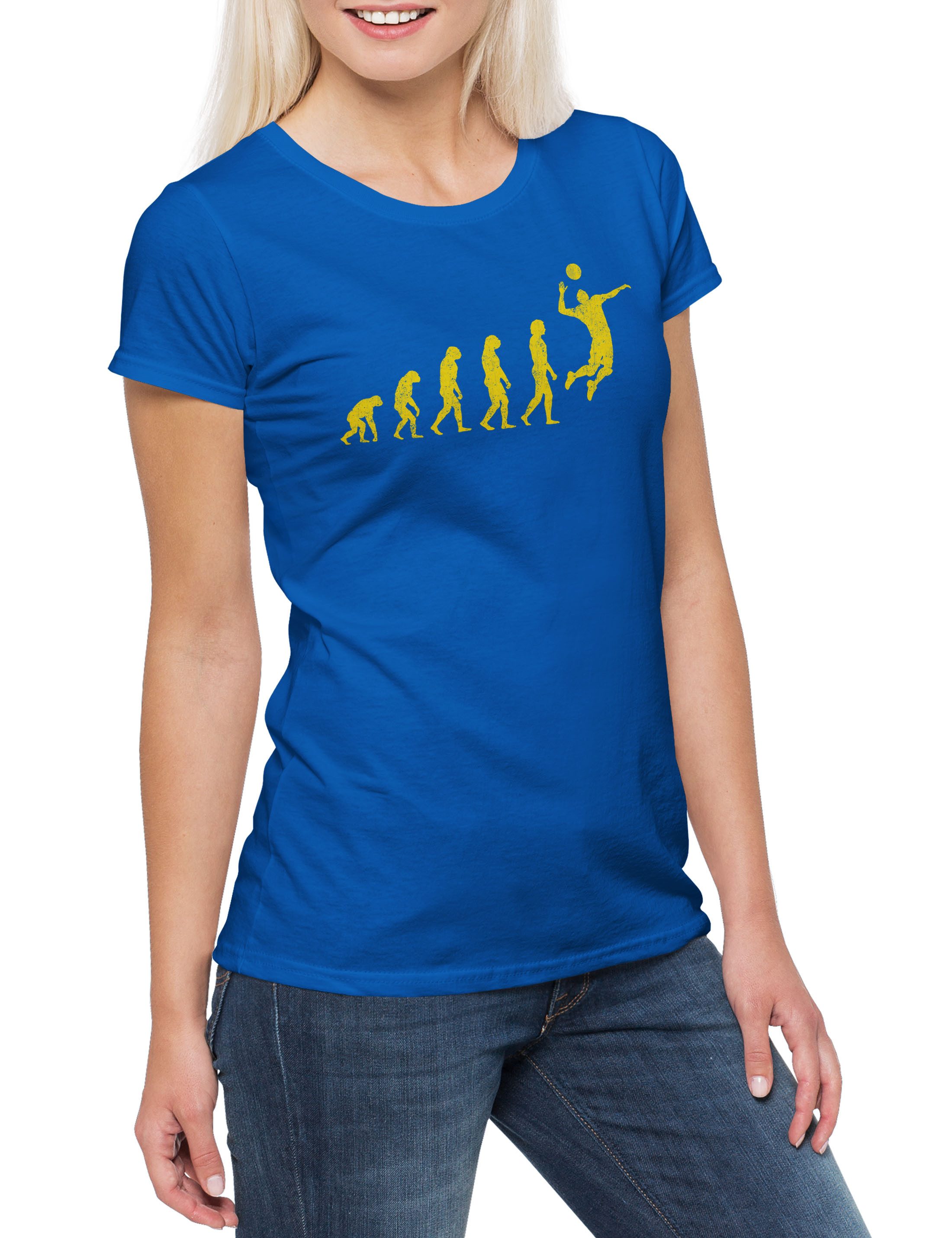 Urban Backwoods Print-Shirt Volleyball Evolution Damen T-Shirt Volley Ball Beach Player Game Team (1-tlg) Aufschlag Serve Sport Sports