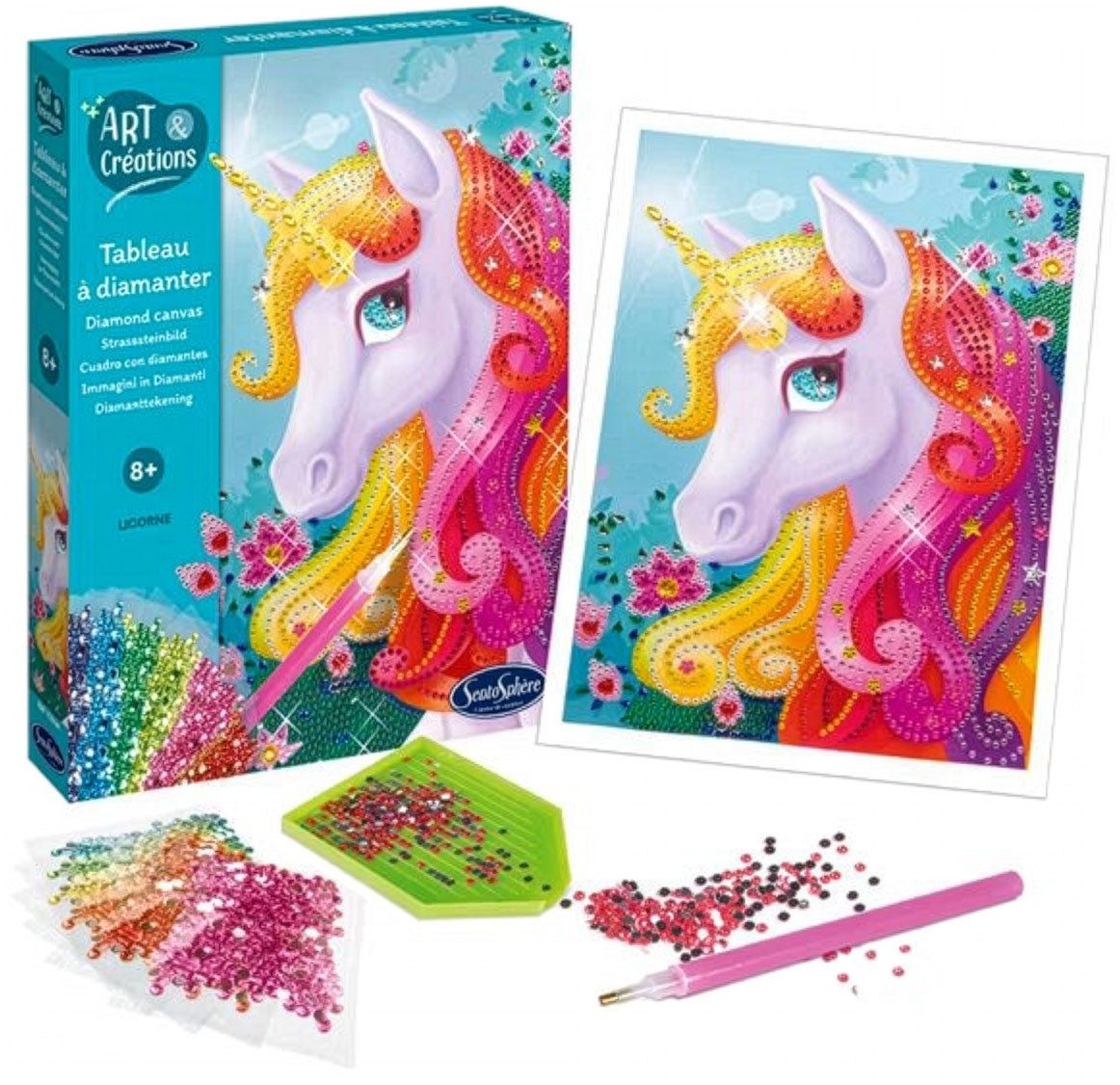 SentoSphere Kreativset Strasssteinbild Einhorn