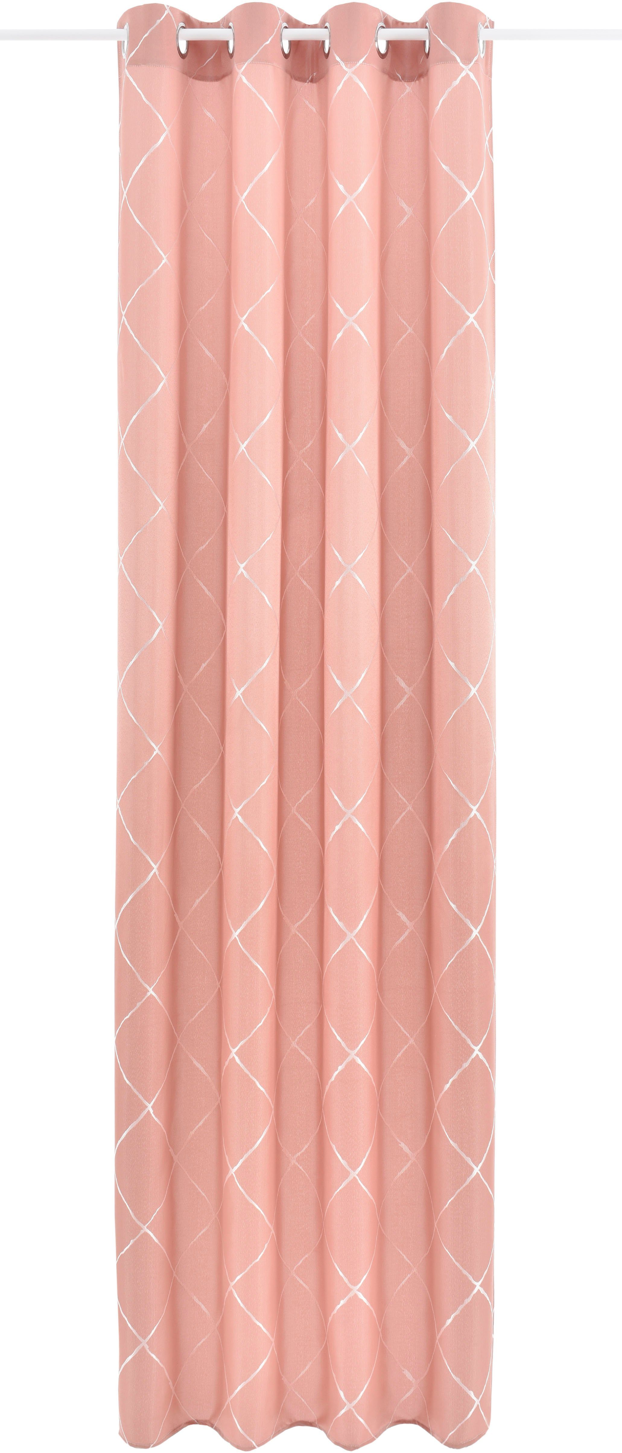 Vorhang Belle, rosé Ösen (1 blickdichter blickdicht, monochrom, Leonique, verschiedene St), Größen Jacquard